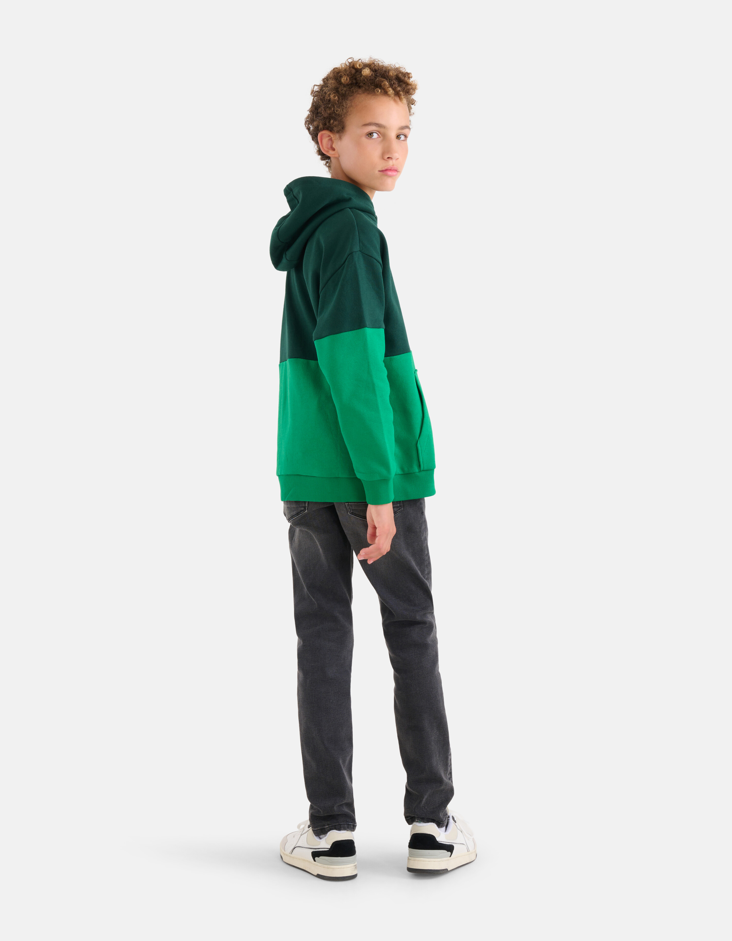 Colorblock Hoodie Grün SHOEBY BOYS