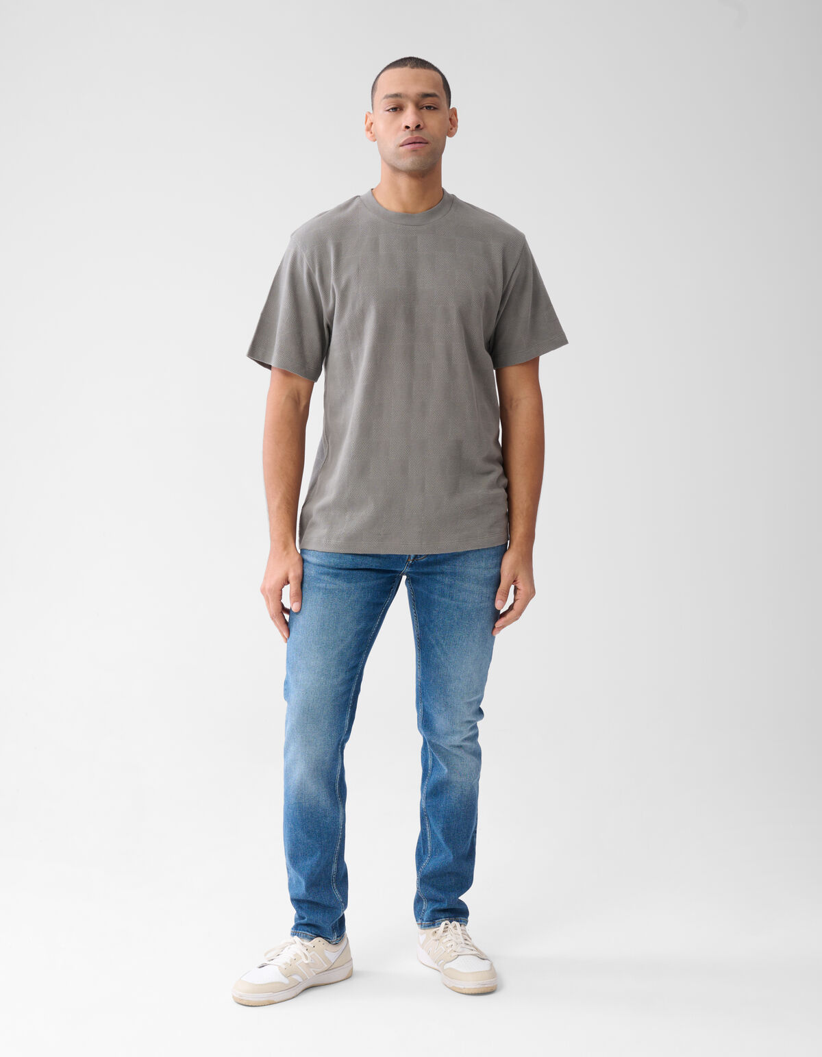 Patchwork-T-Shirt Dunkelgrün SHOEBY MEN