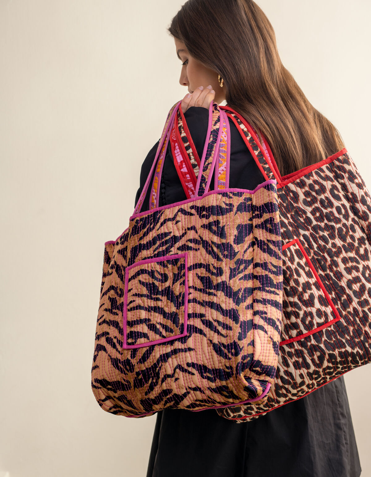 Der Reversible Printed Shopper Pink SHOEBY ACCESSOIRES