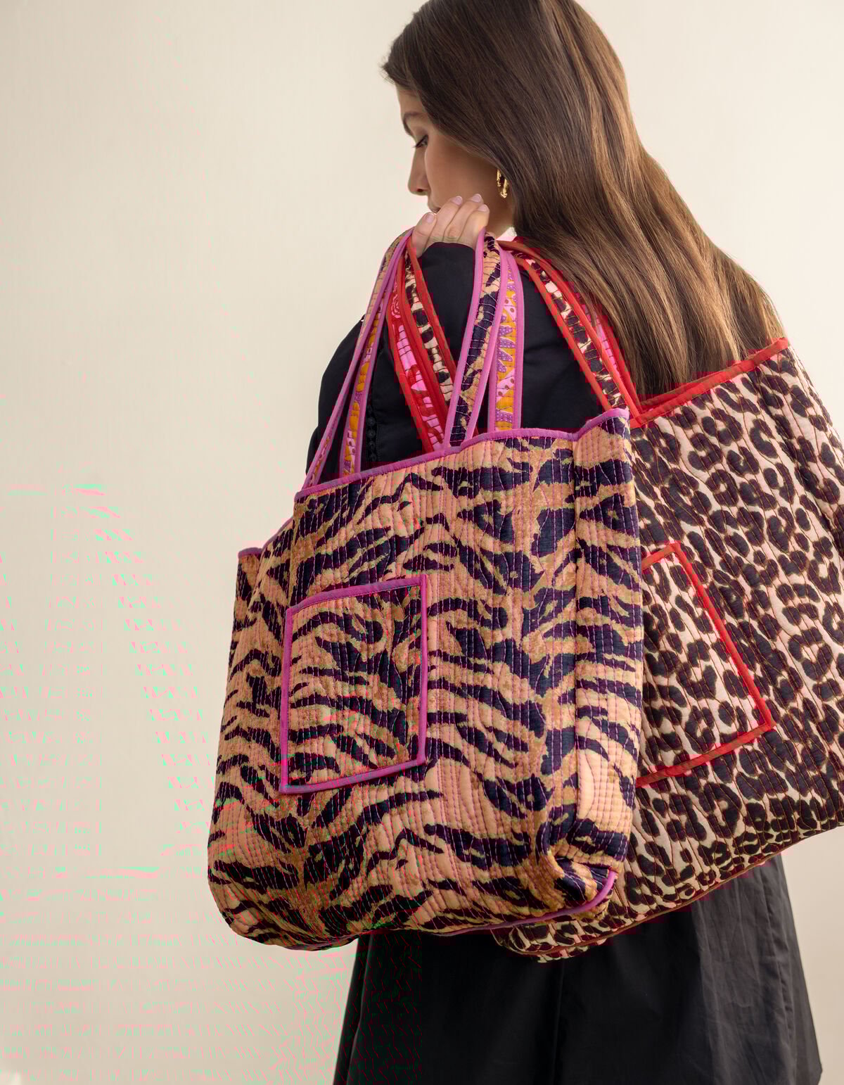 Der Reversible Printed Shopper Pink SHOEBY ACCESSOIRES