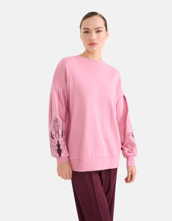 Pullover mit Stickerei Rosa SHOEBY WOMEN