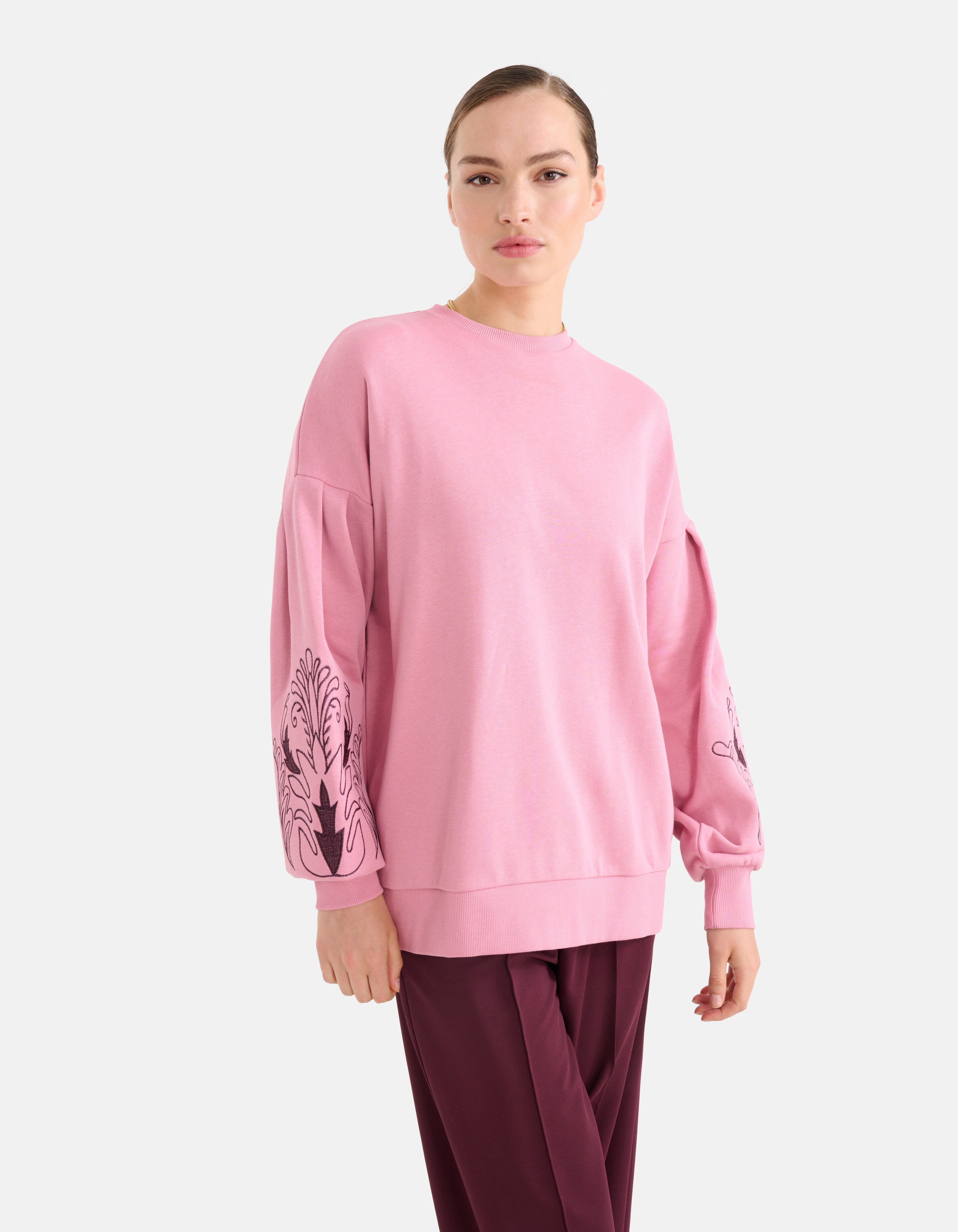 Pullover mit Stickerei Rosa SHOEBY WOMEN