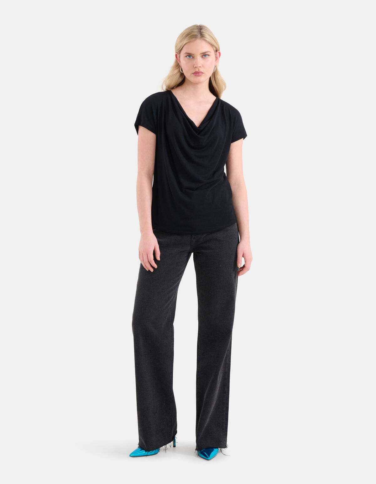 Drapiertes Top Schwarz SHOEBY WOMEN