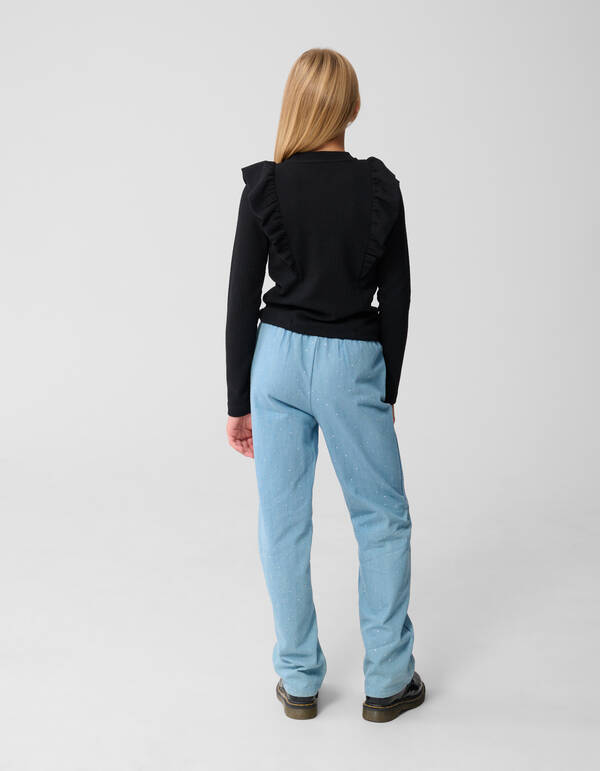 Struktur Ruffle Top Schwarz SHOEBY GIRLS