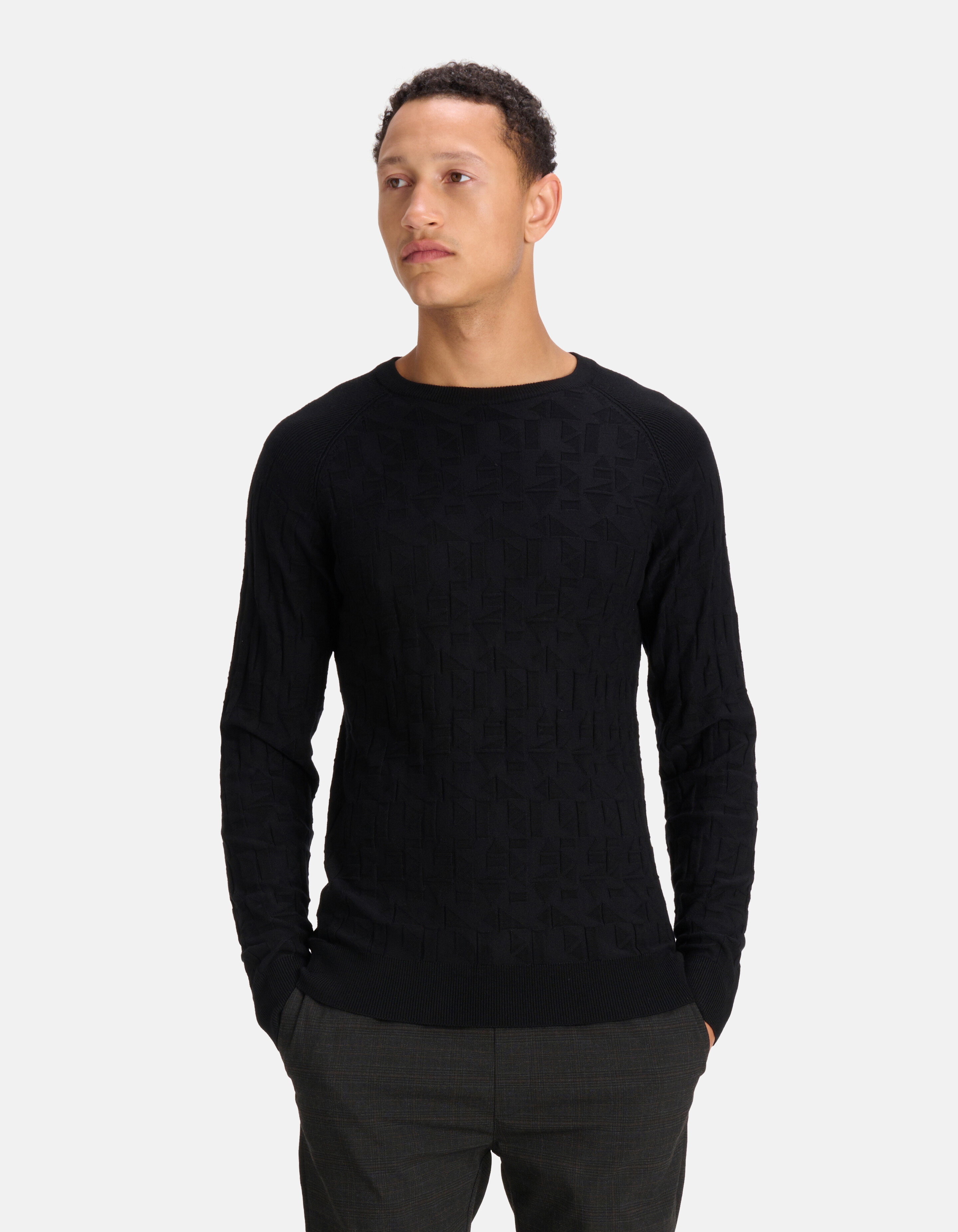 Strukturierter Pullover Schwarz SHOEBY MEN