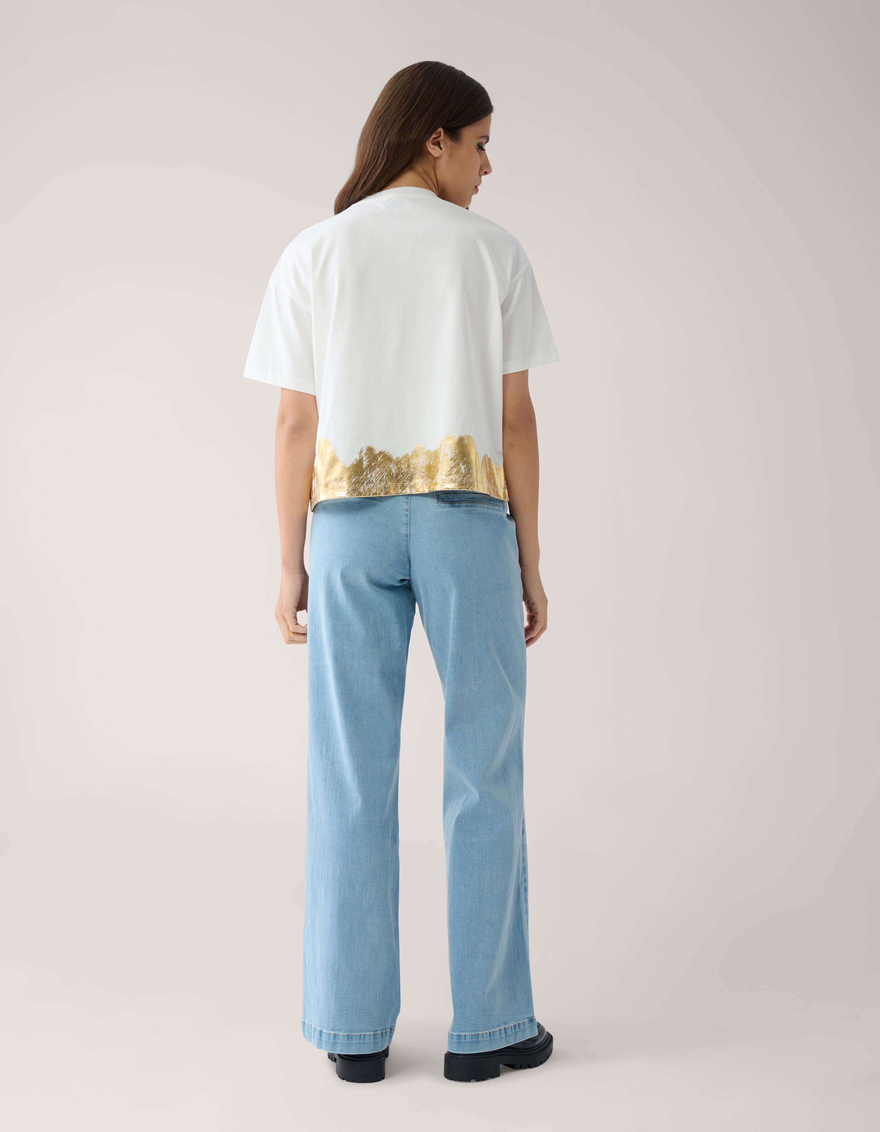 Gold-Detail-T-Shirt Broken White von Mieke SHOEBY WOMEN