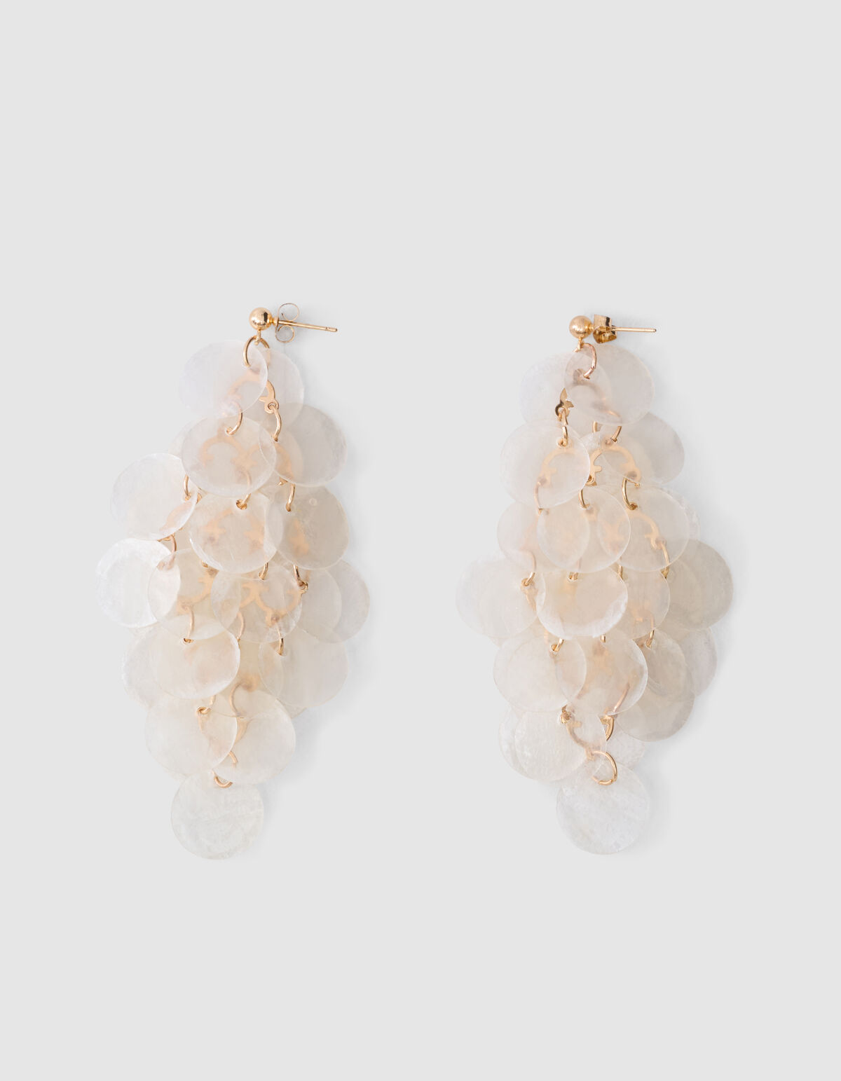 Muschel-Dreieck-Ohrringe Off White SHOEBY ACCESSOIRES