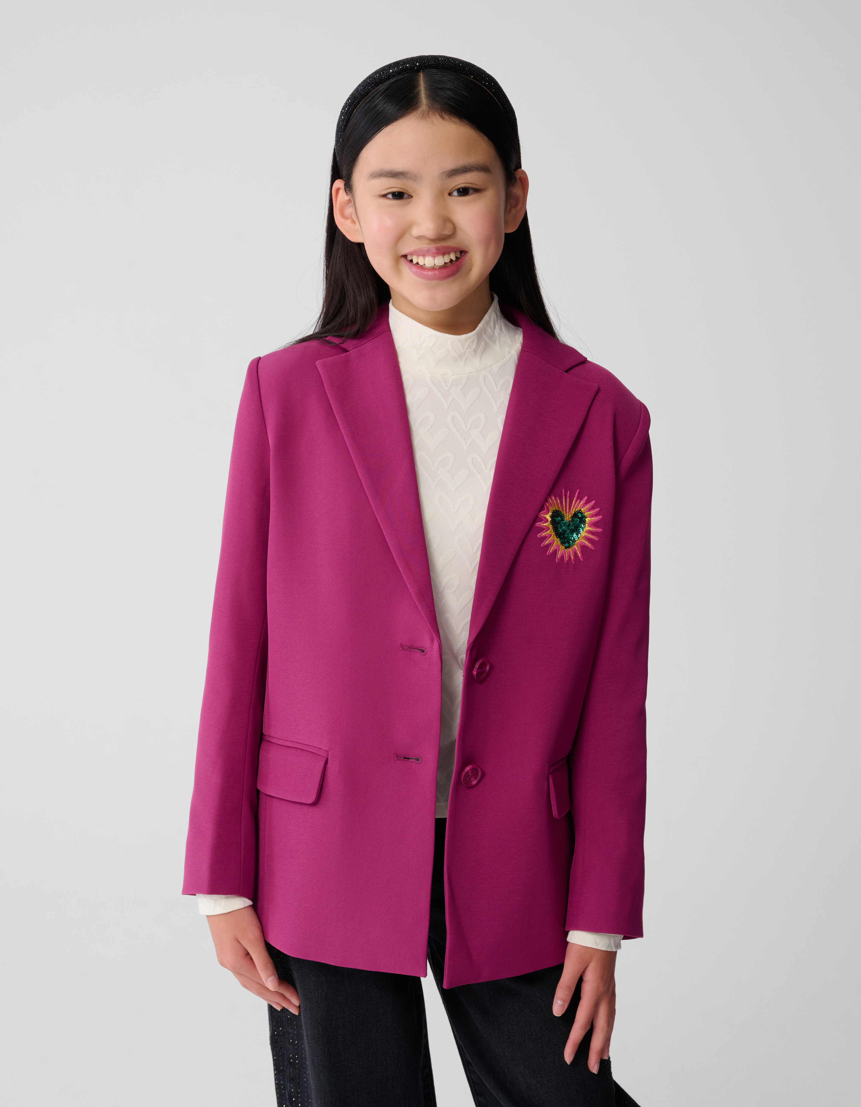 Pailletten-Smile-Blazer Rosa SHOEBY GIRLS