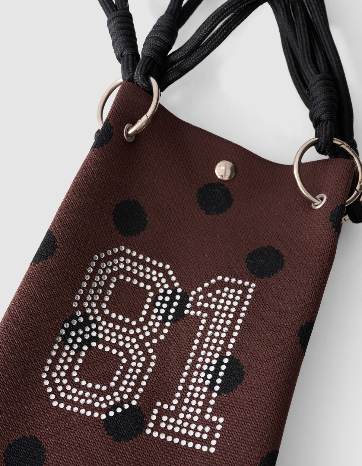 Gestrickte Tasche Mit Zahl Und Punkten Braun SHOEBY ACCESSOIRES
