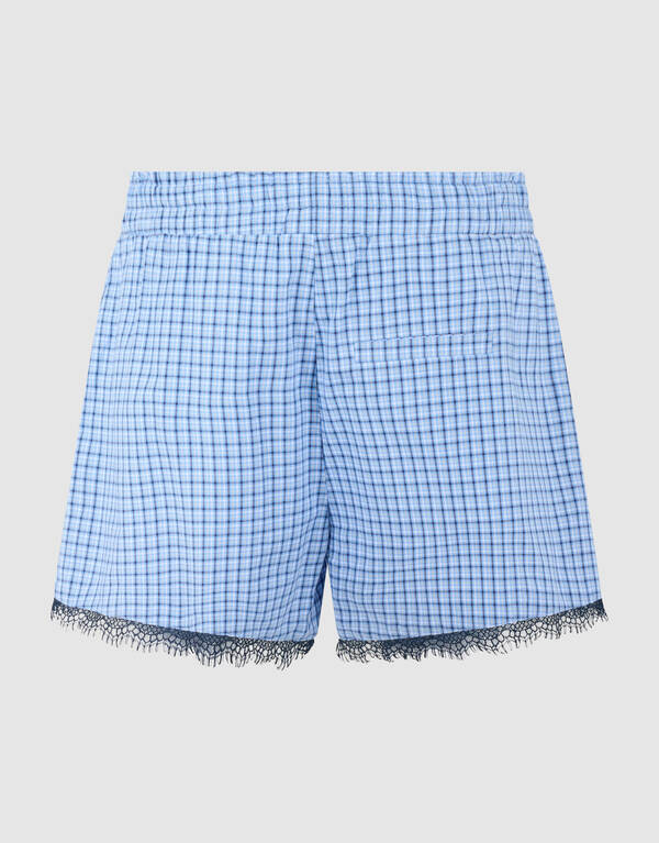 Kanten Rauten Shorts Blau SHOEBY WOMEN