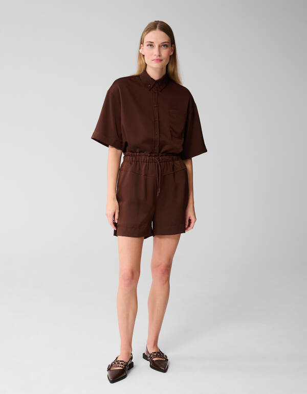 Bluse in Übergröße Dunkelbraun SHOEBY WOMEN