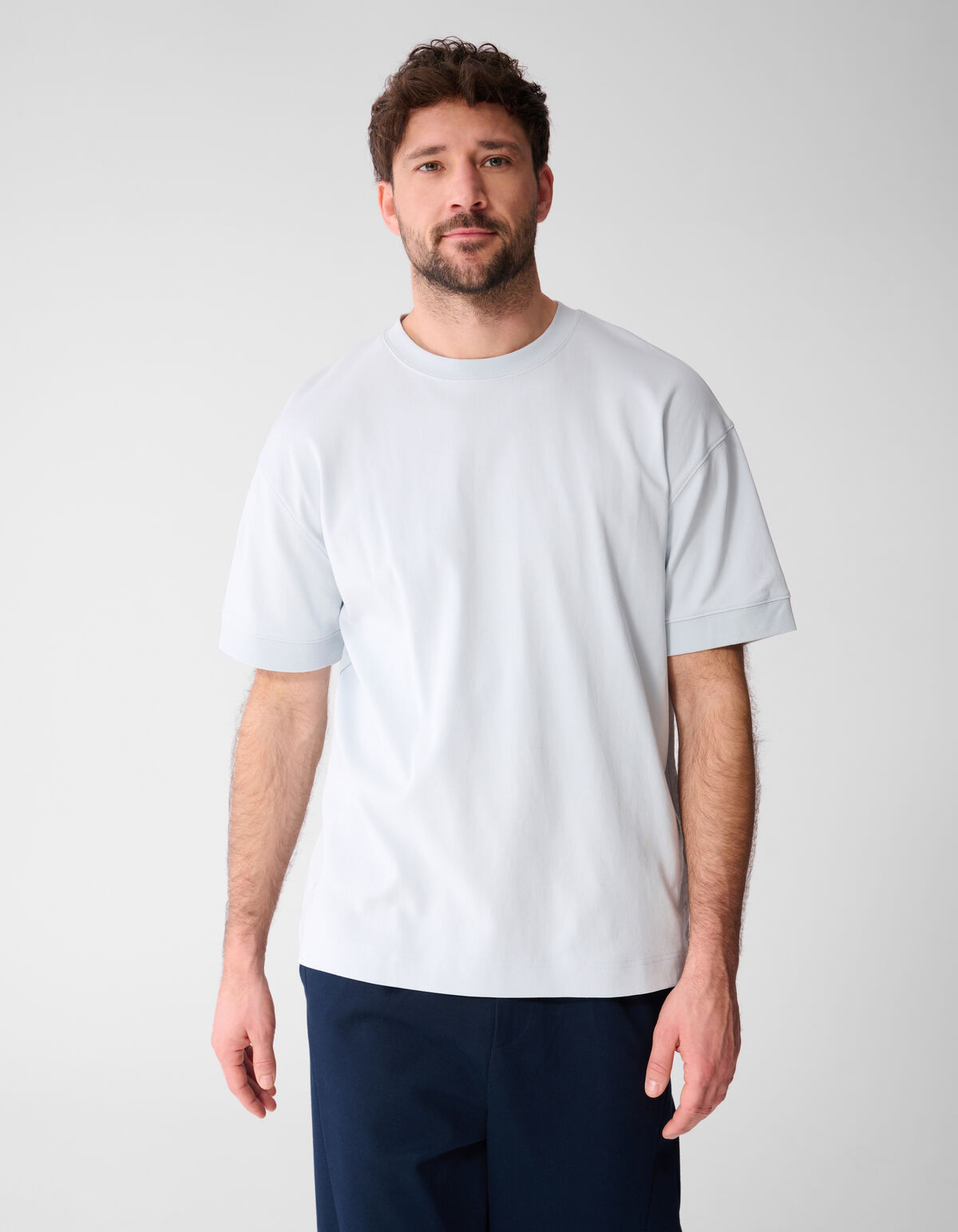 Cuffed Logo T-Shirt Hellblau SHOEBY MEN