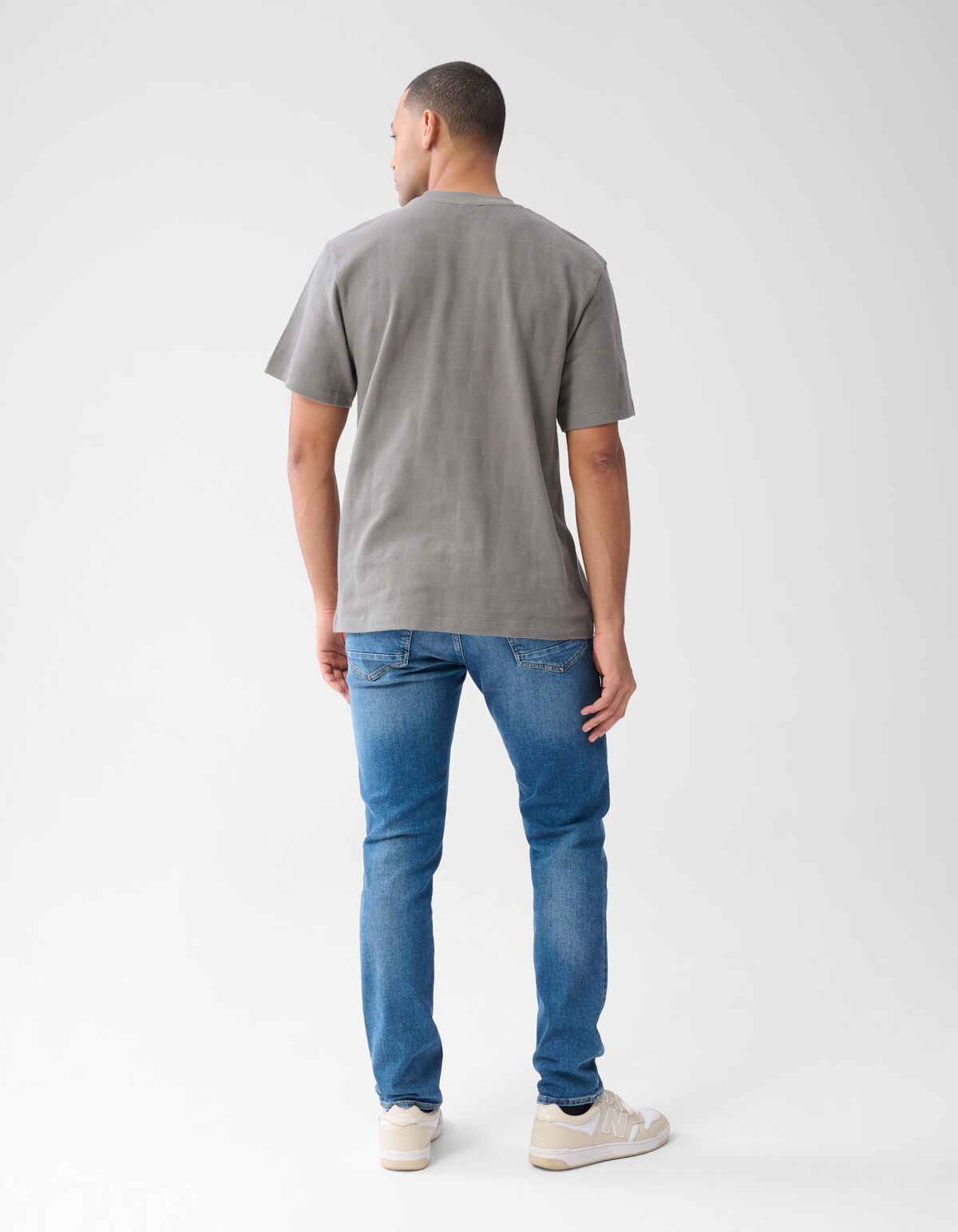 Patchwork-T-Shirt Dunkelgrün SHOEBY MEN