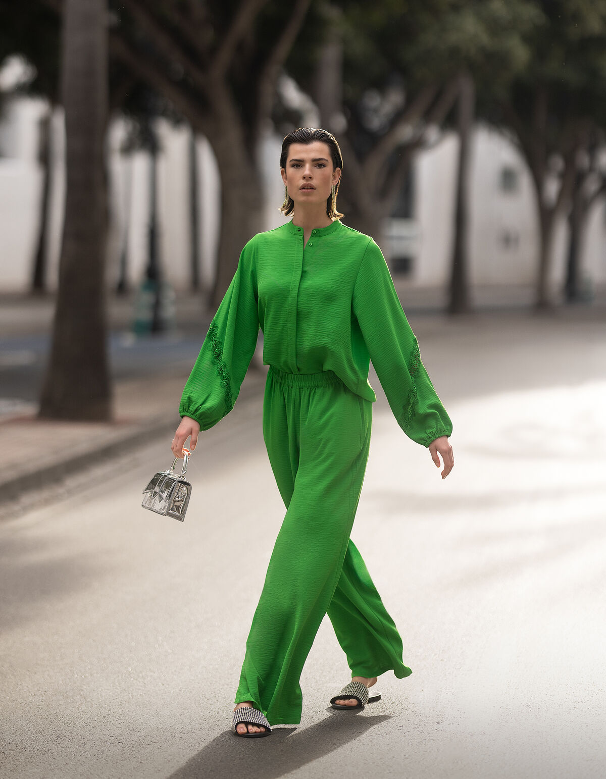 Twist Lace Blouse Groen SHOEBY WOMEN