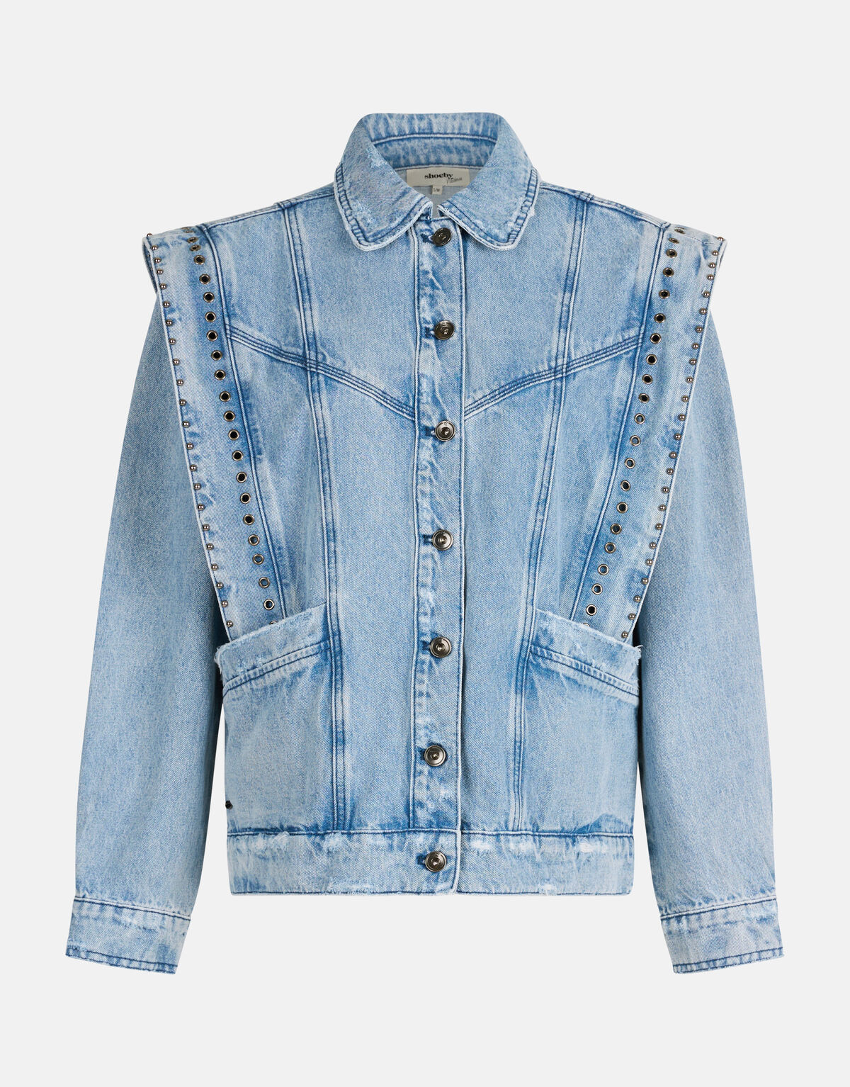 Zerst&ouml;rte Denim-Jacke Blau von Nicolette SHOEBY WOMEN