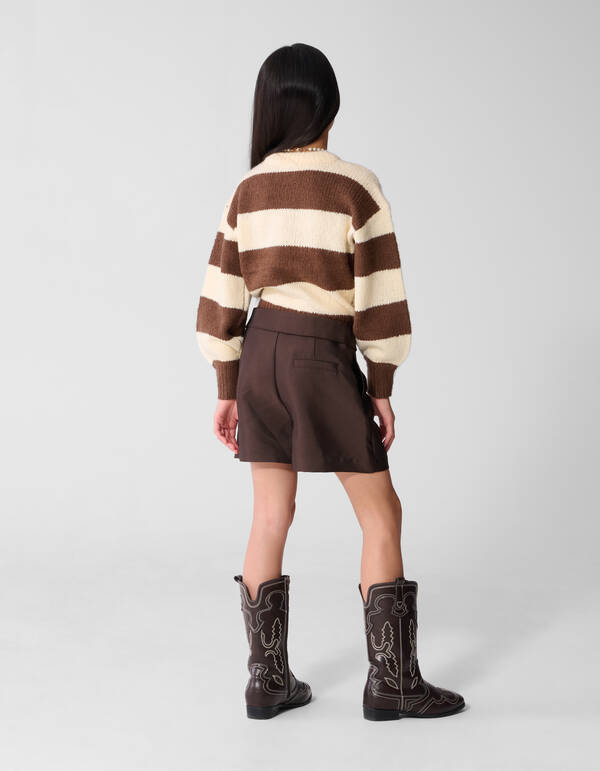 Gestreifte Strickpullover Braun/Ecru SHOEBY GIRLS