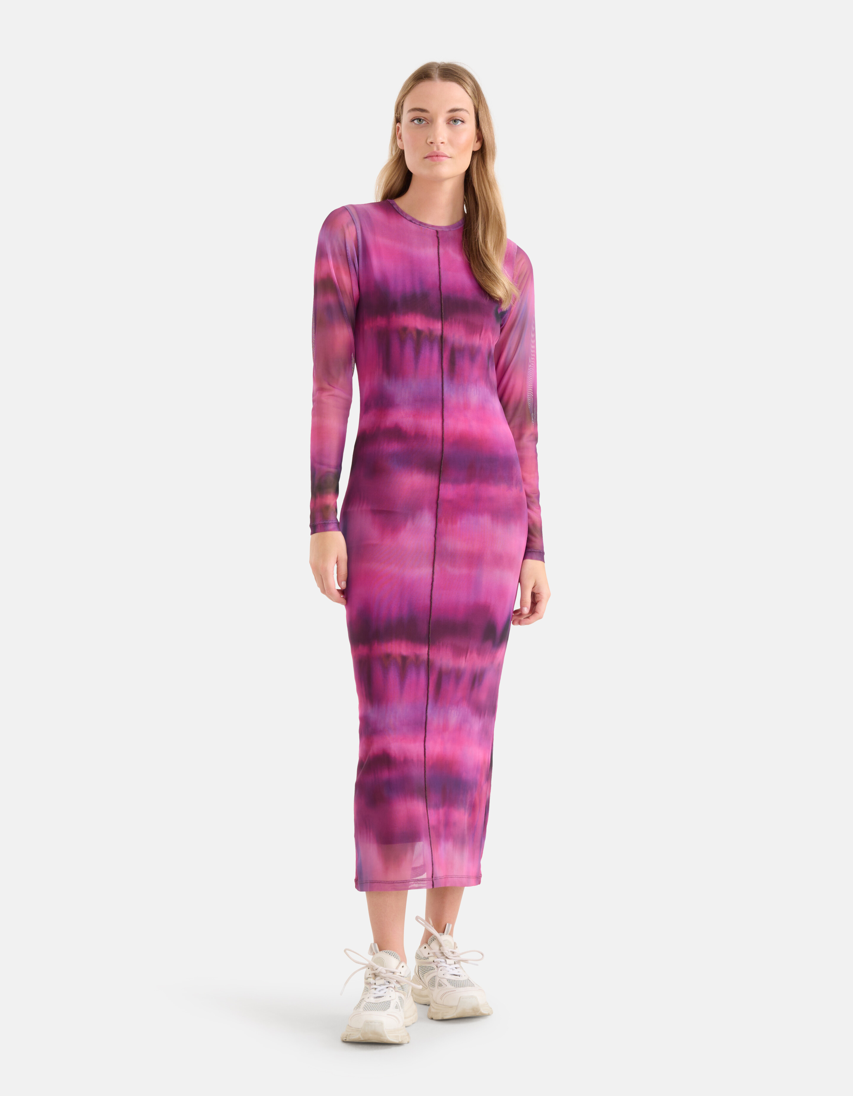 Blurry Stripe Mesh Kleid Pink SHOEBY WOMEN
