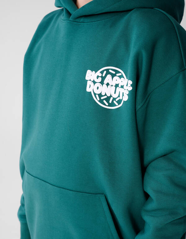 Oversized Fit Donut Hoodie Dunkelgr&uuml;n SHOEBY BOYS