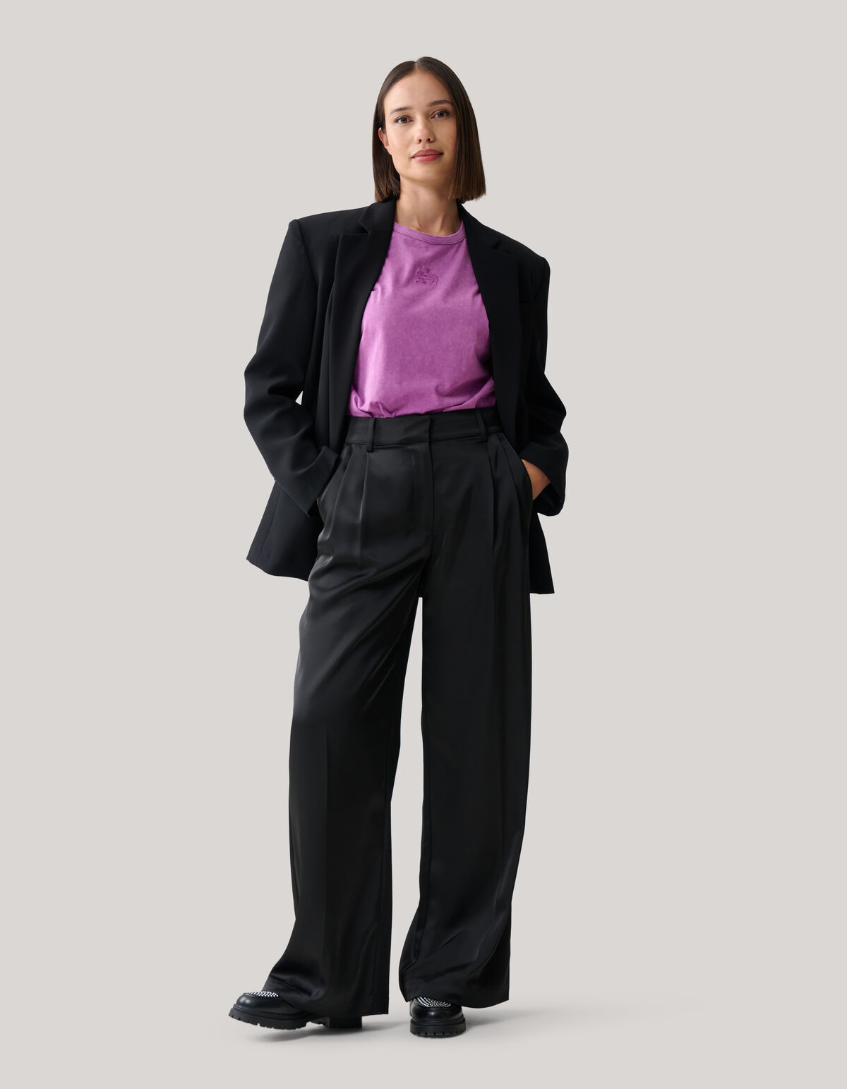 Breite Satinhose Schwarz SHOEBY WOMEN