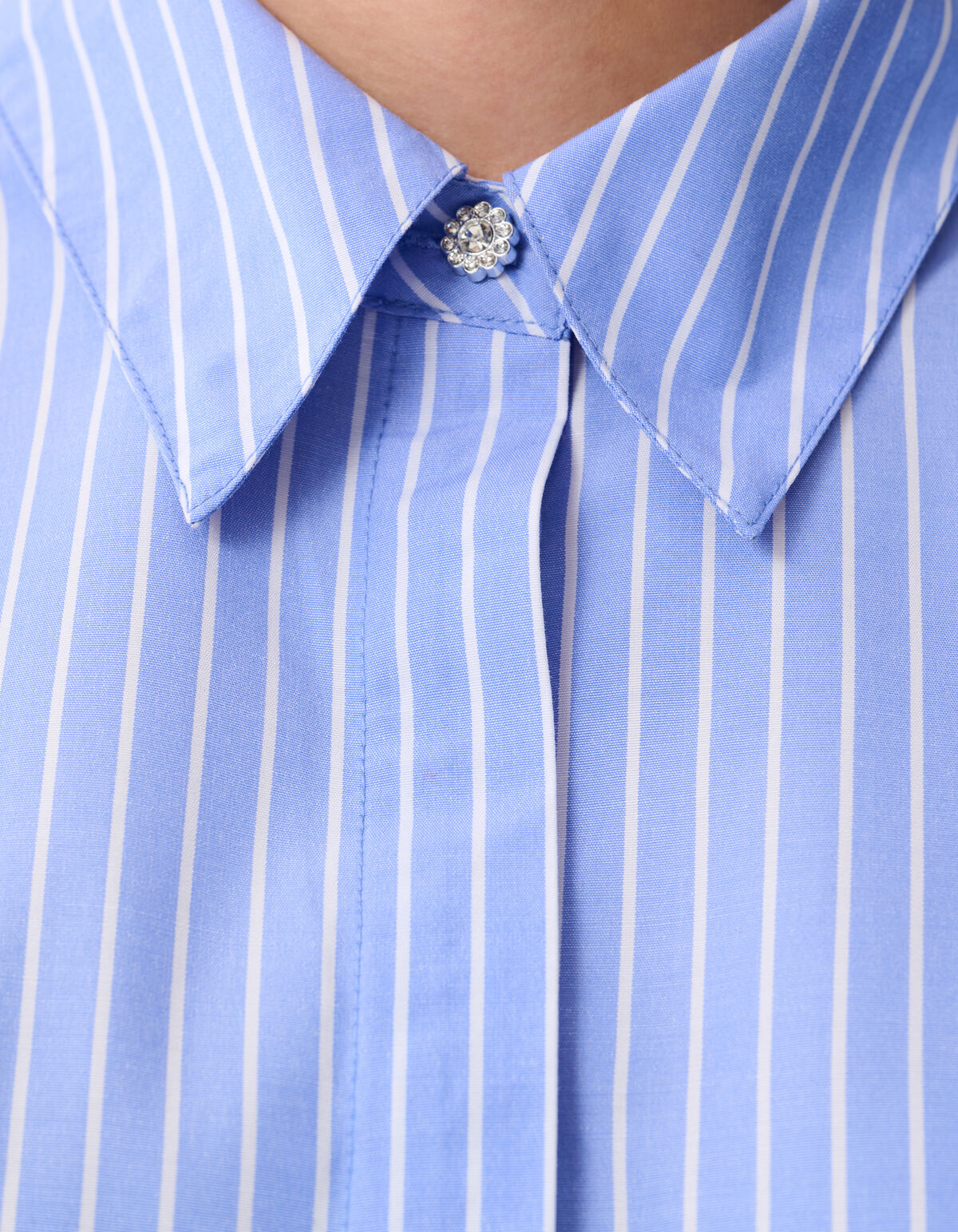 Übergroße Bluse mit Nadelstreifen Hellblau SHOEBY WOMEN