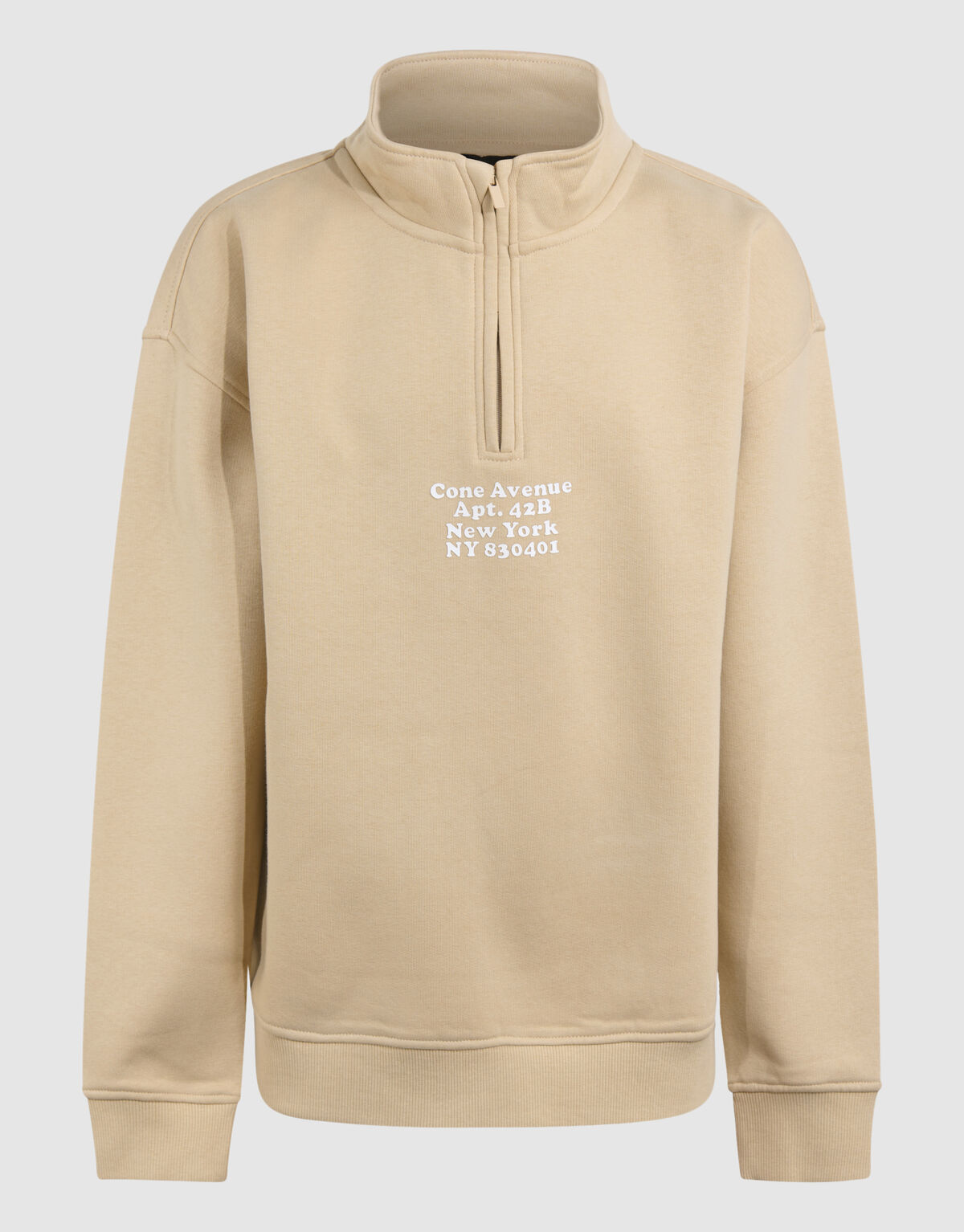 Halb-Reißverschluss-Pullover Beige SHOEBY BOYS