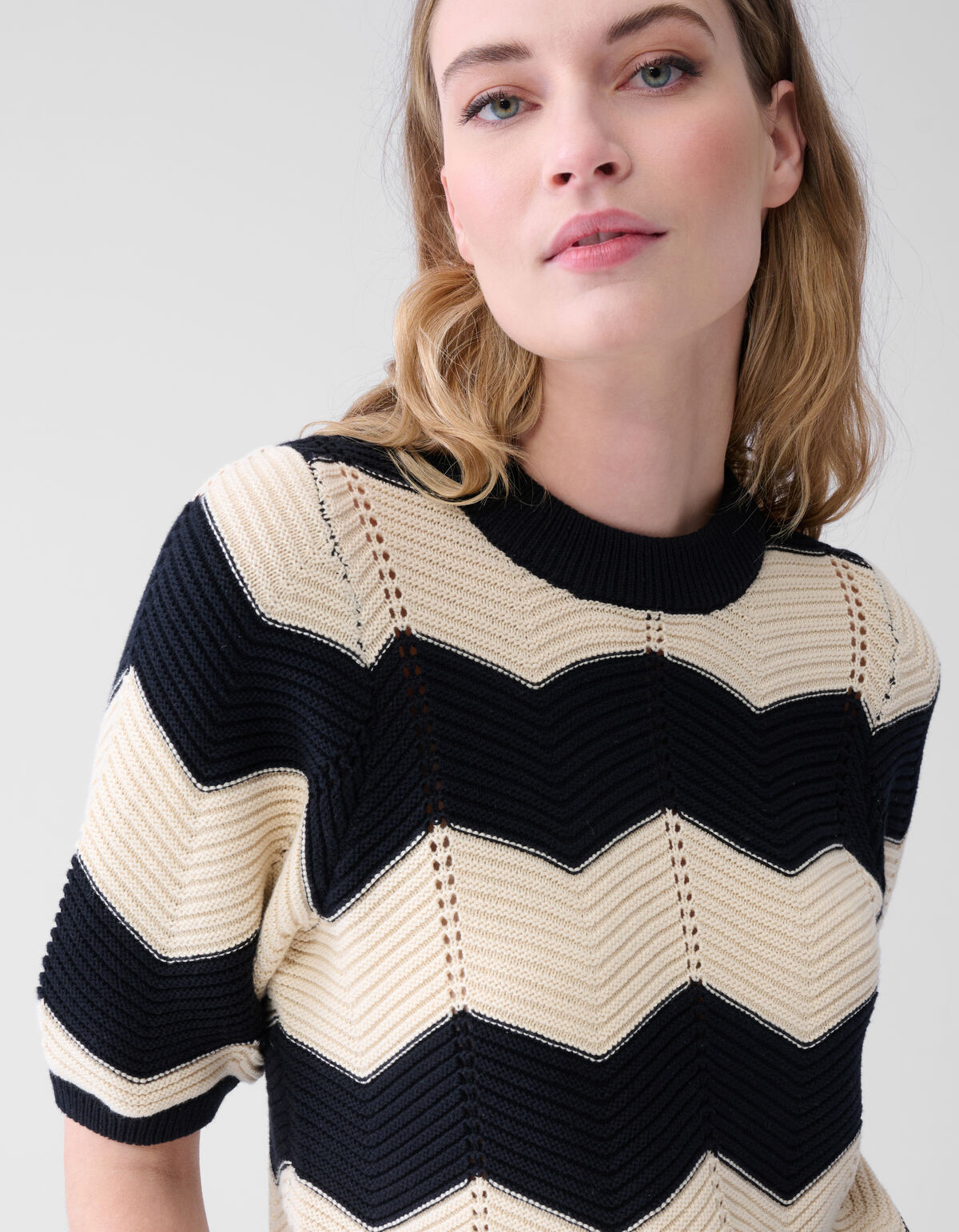 Crochet Top Zwart/Gebroken Wit SHOEBY WOMEN