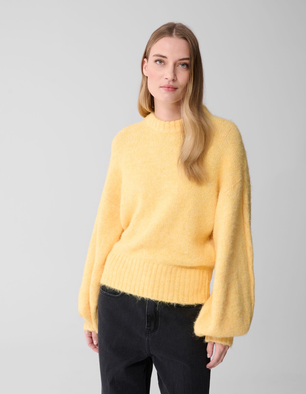 Haariger Oversize-Pullover Gelb SHOEBY WOMEN