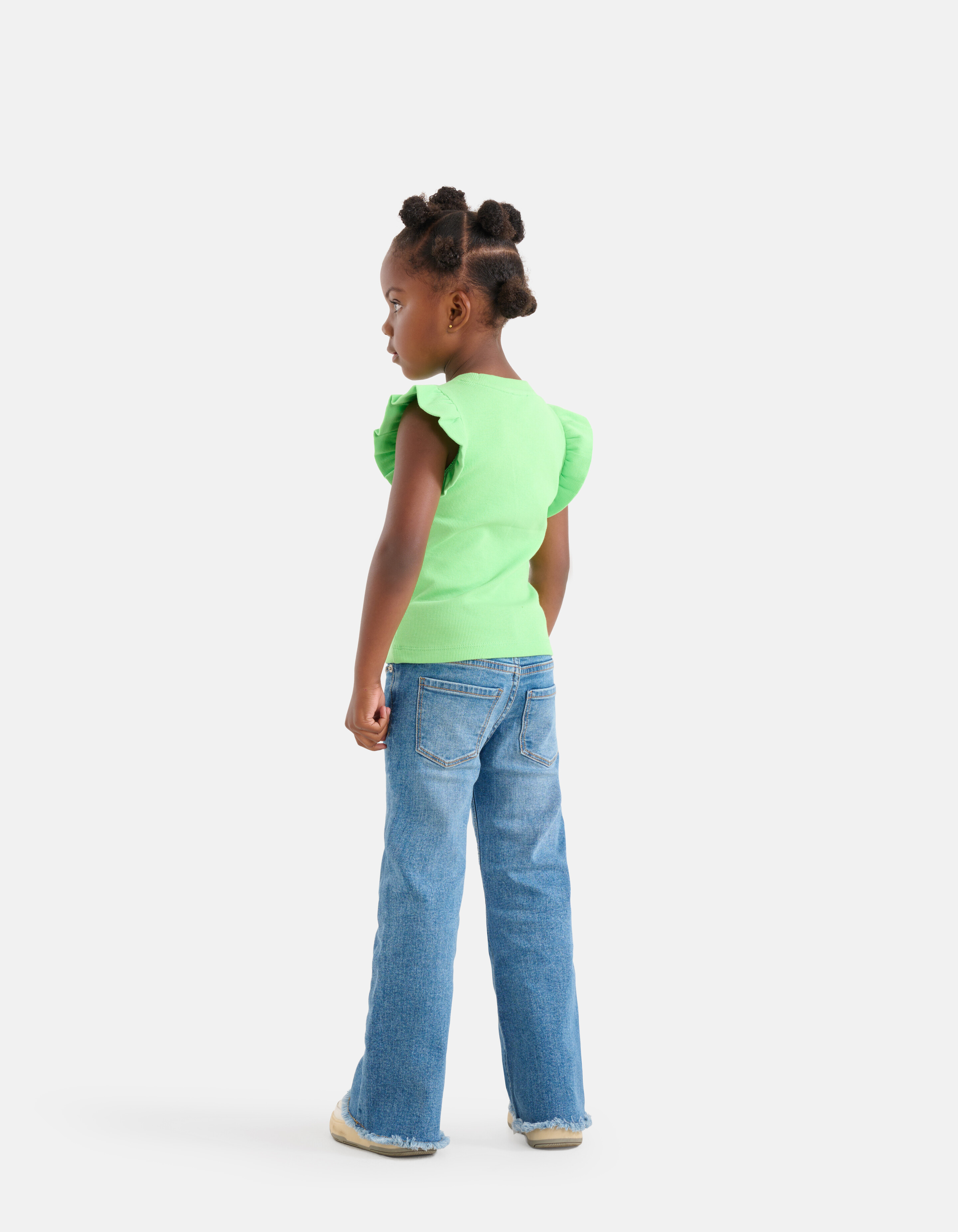 Ruffle Rib Top Grün SHOEBY GIRLS