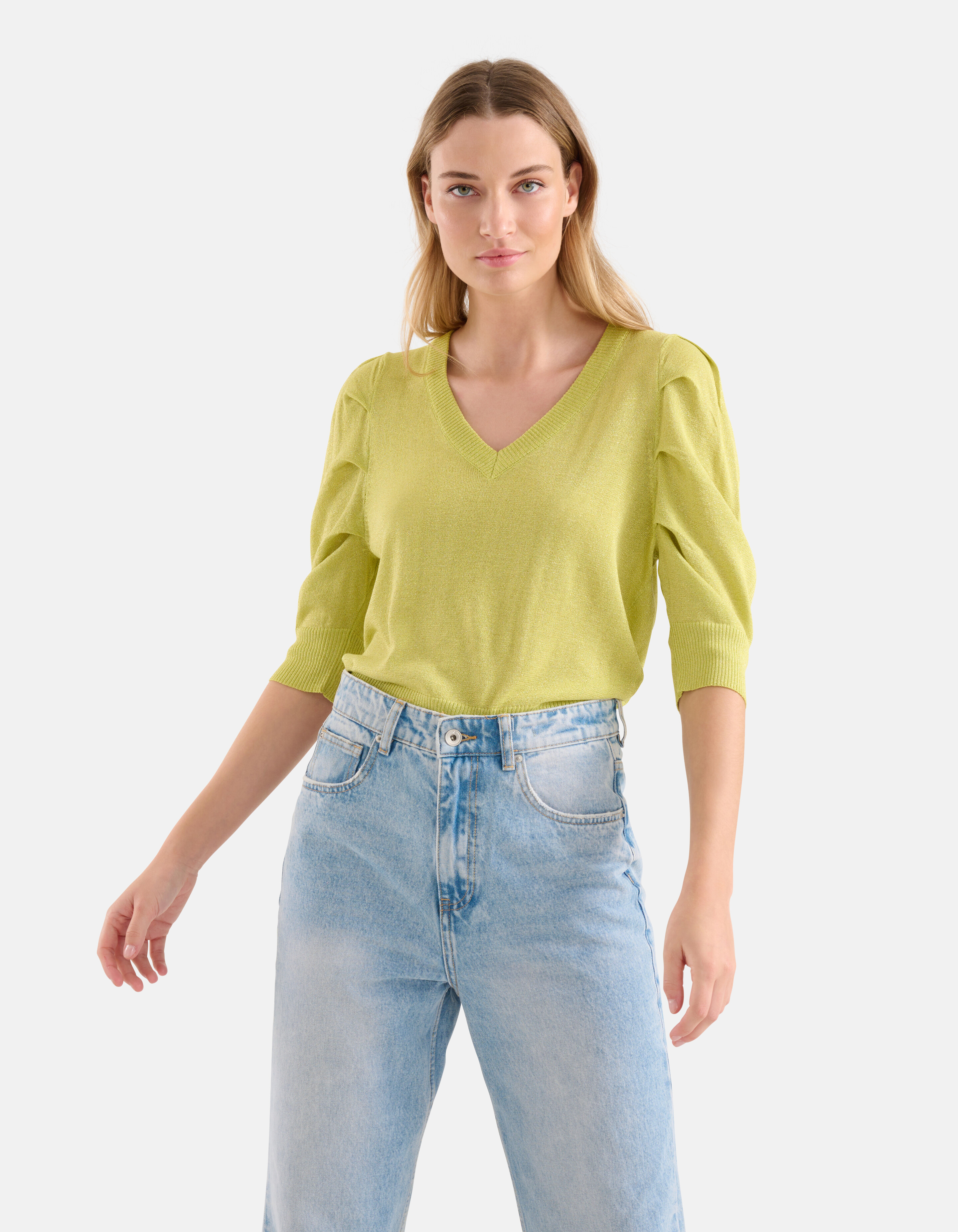 Glitzer Pullover Limettengrün SHOEBY WOMEN