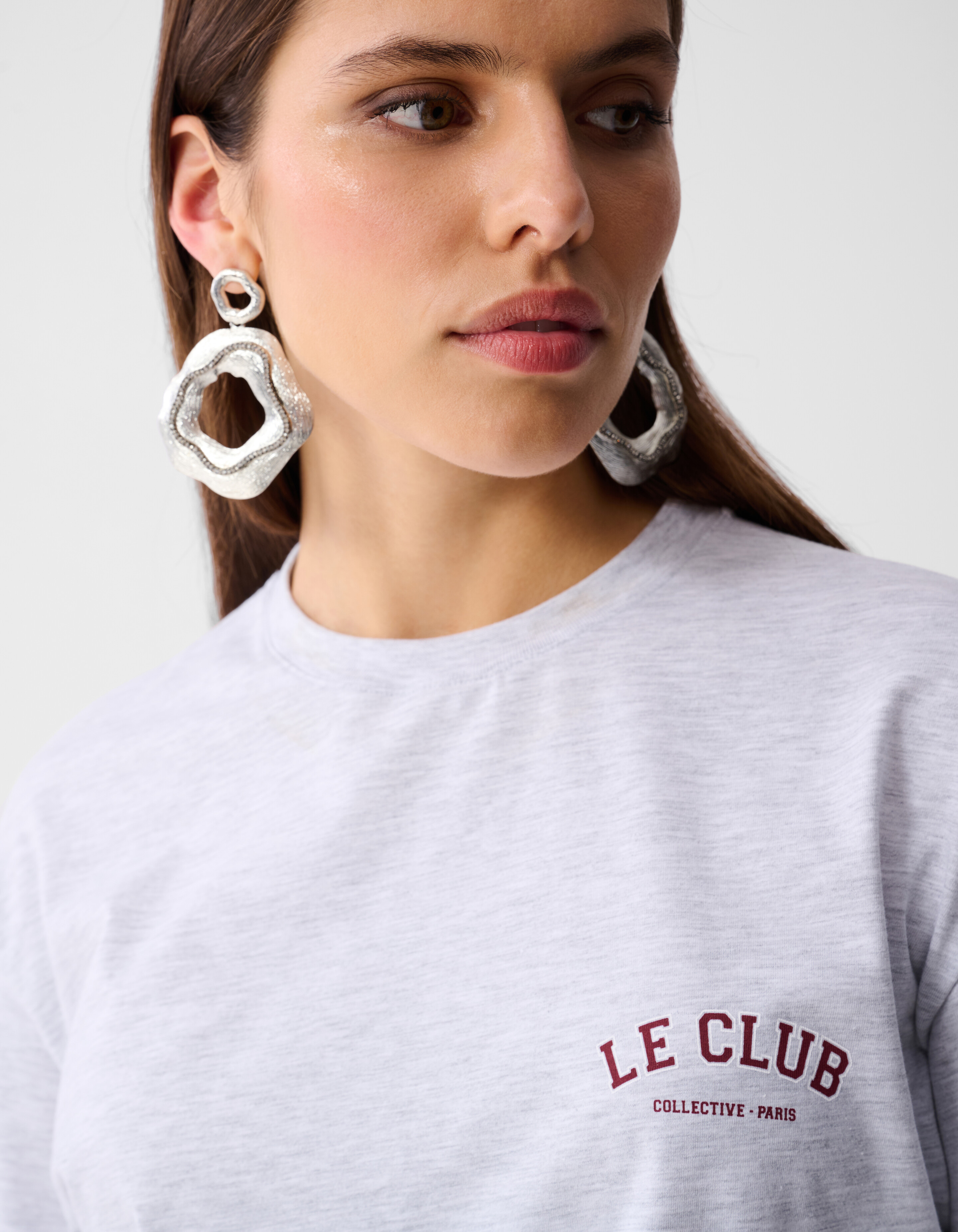 Übergroßes Le Club Artwork T-shirt Hellgrau SHOEBY WOMEN