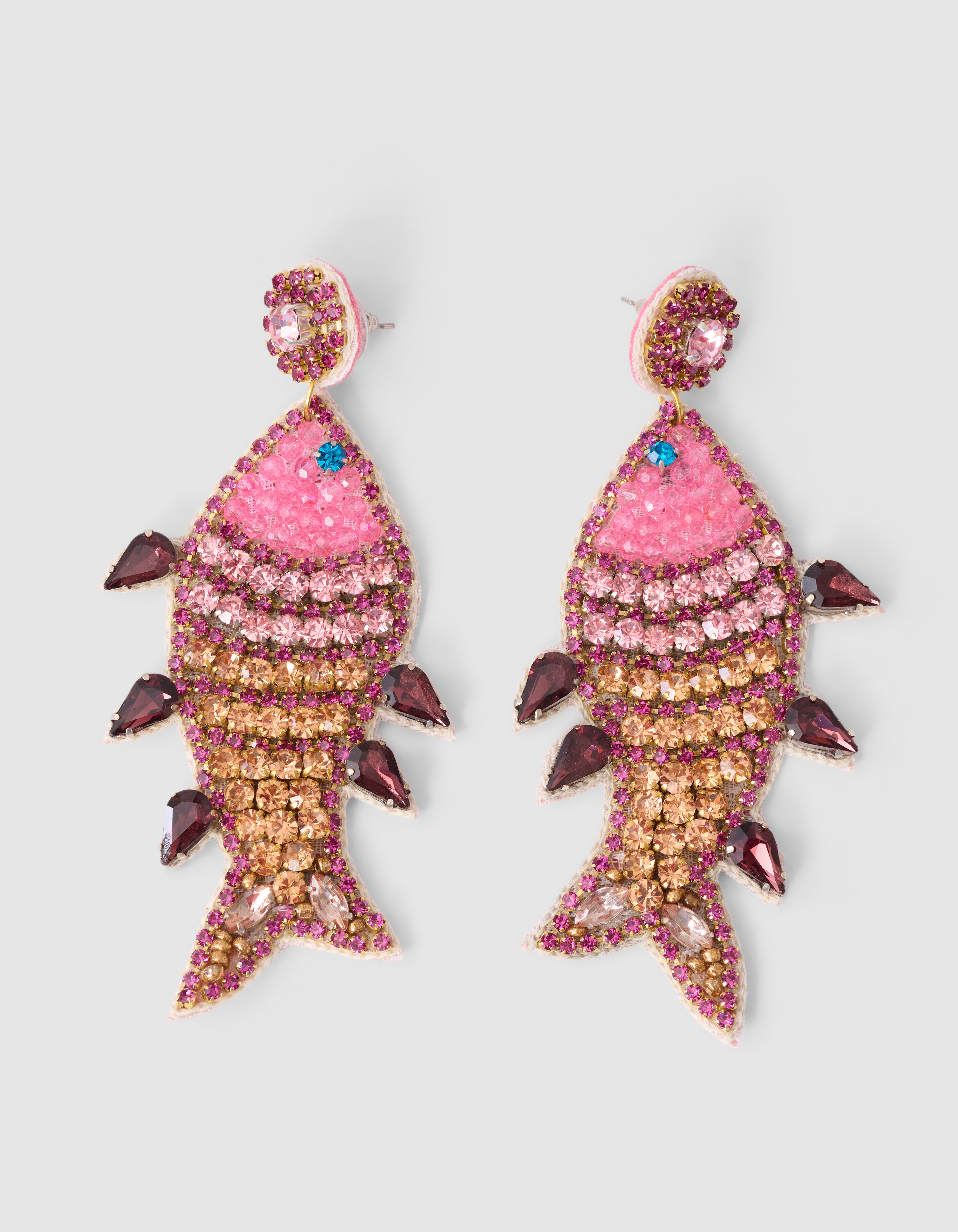 Strass-Fisch-Ohrringe Rosa SHOEBY ACCESSOIRES