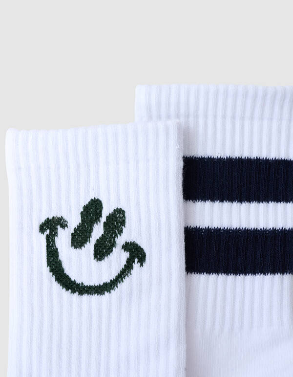 Gestreifte Socken Weiß SHOEBY ACCESSOIRES
