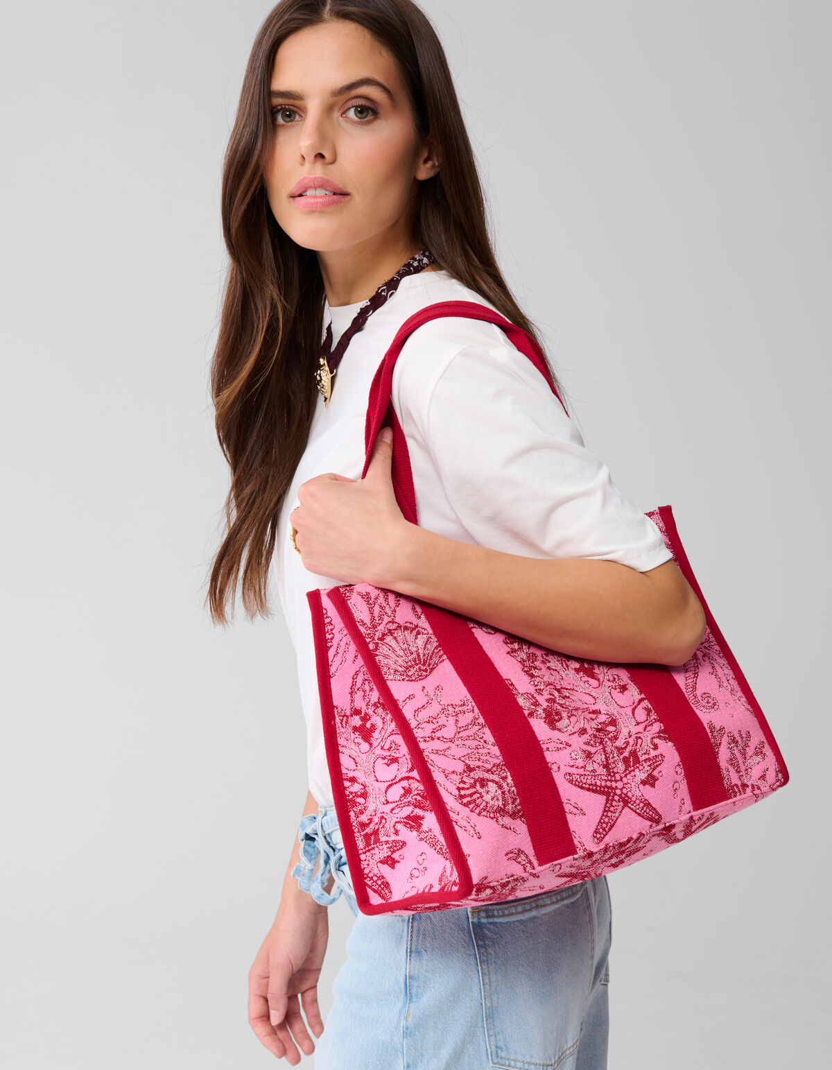 Jacquard Shopper Rosa SHOEBY ACCESSOIRES