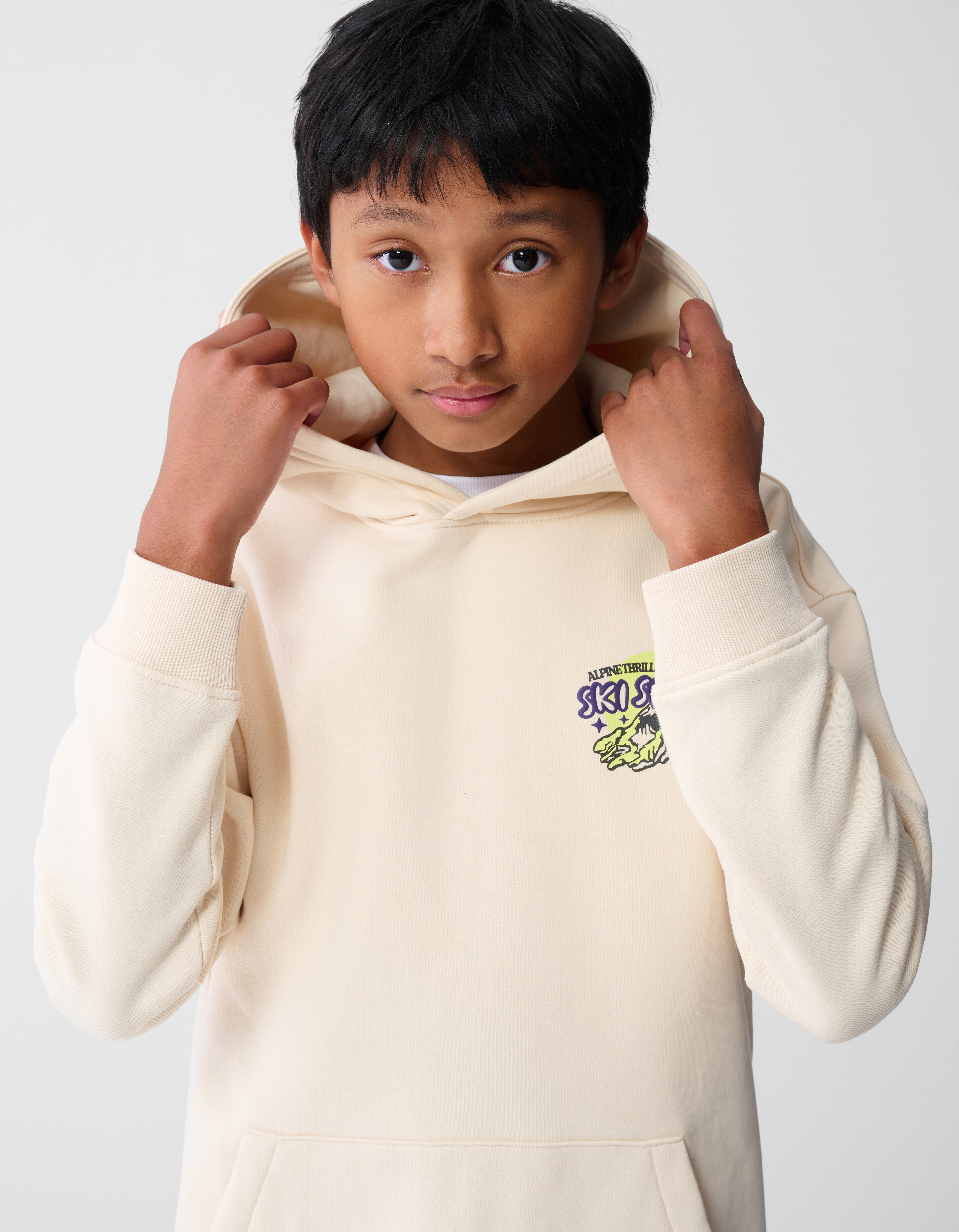 Squad Artwork Hoodie Beige SHOEBY BOYS