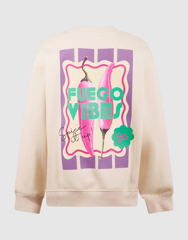 Peper Artwork Pullover Gebrochen Weiß SHOEBY GIRLS