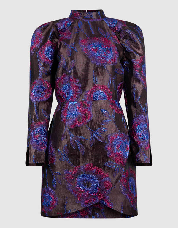 Jacquard-Minikleid Lila/Schwarz SHOEBY WOMEN