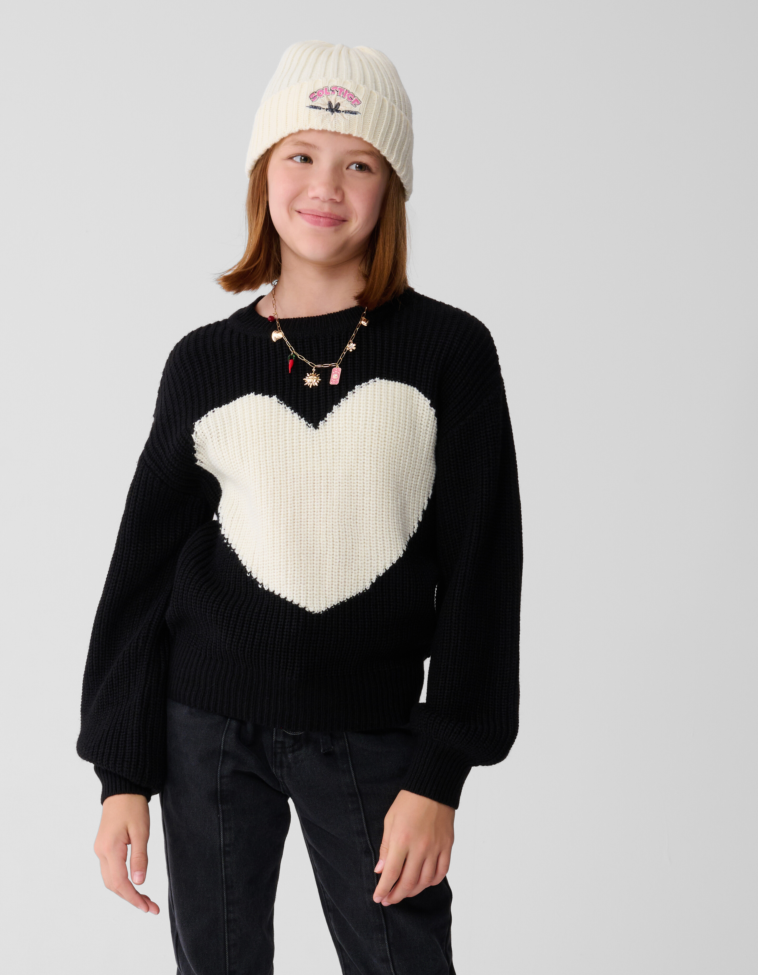 Pullover mit großem Herz SCHWARZ SHOEBY GIRLS