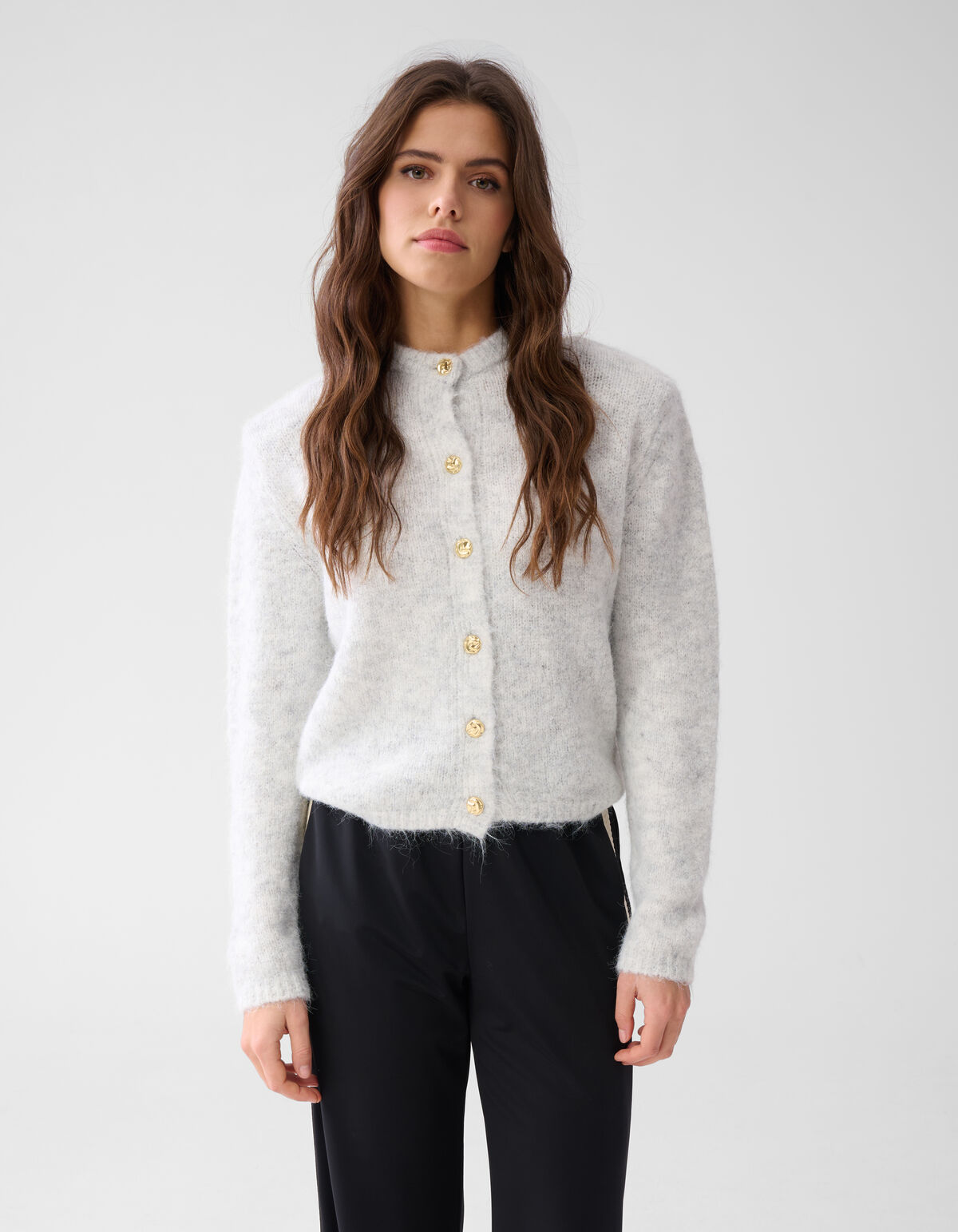 Weiche Strickjacke Hellgrau SHOEBY WOMEN