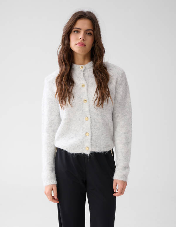 Weiche Strickjacke Hellgrau SHOEBY WOMEN