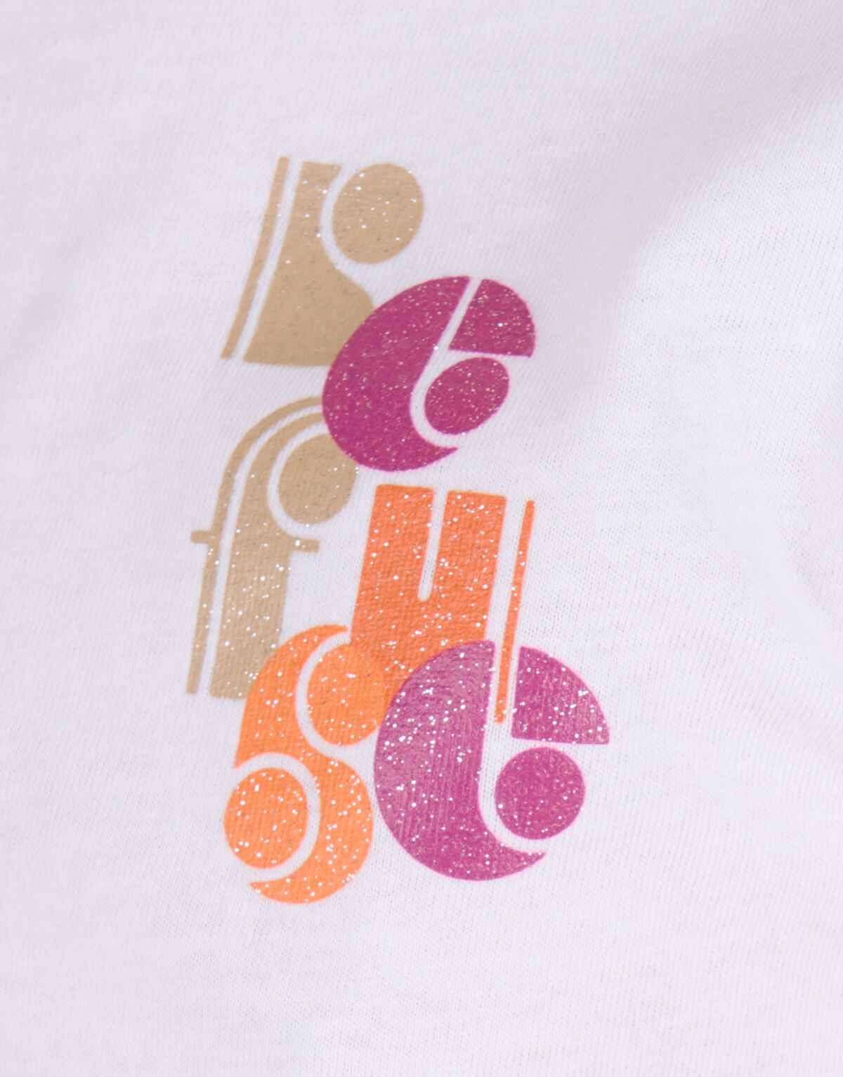 Glitzer-T-Shirt in lockerer Passform Weiß SHOEBY GIRLS