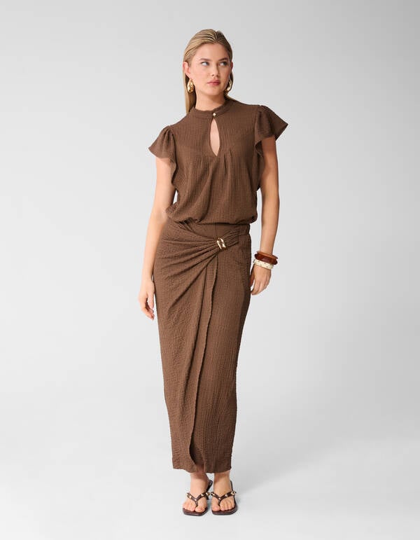 Crinkle Maxi Rock Braun SHOEBY WOMEN