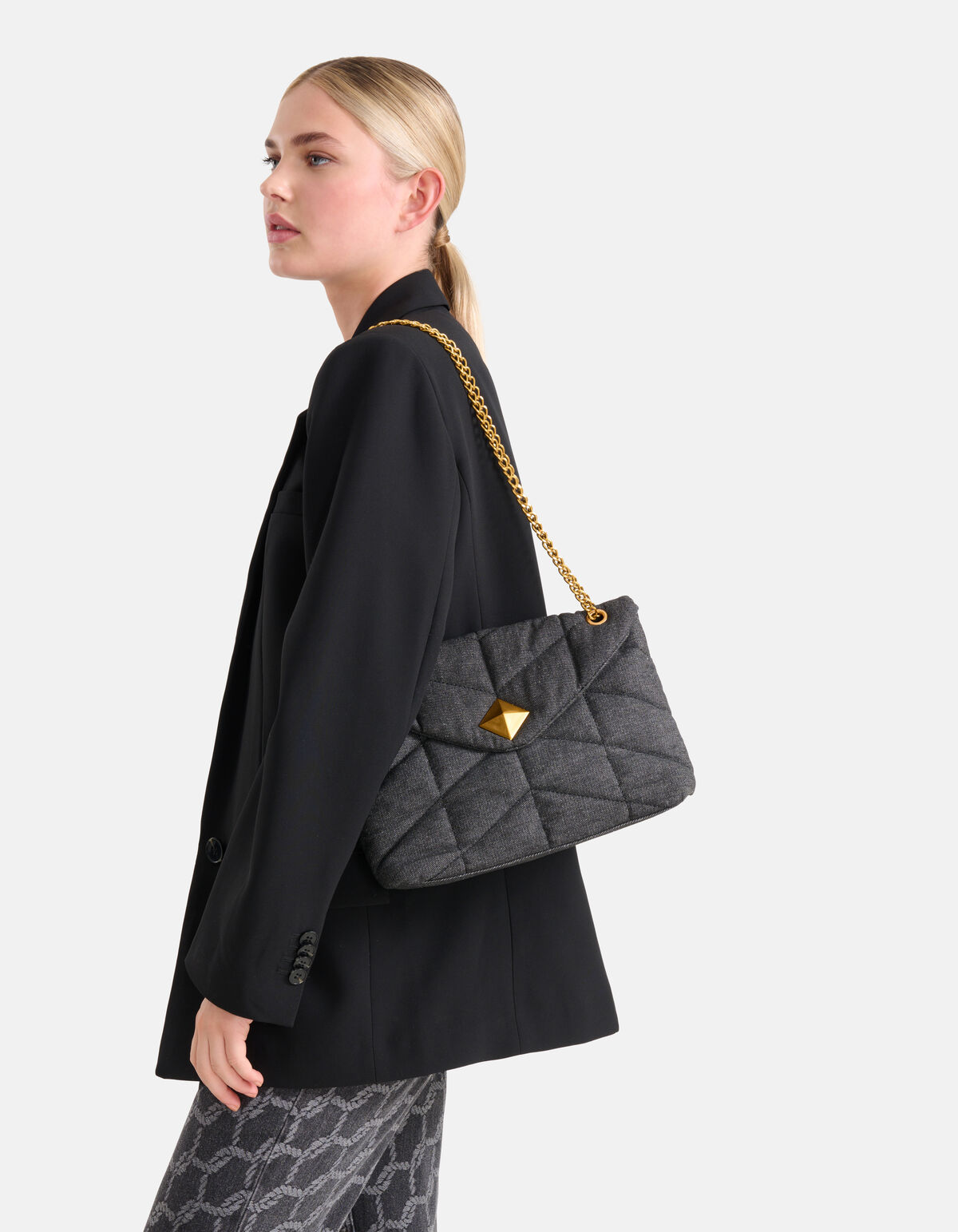 Denim-Tasche Dunkelgrau SHOEBY ACCESSOIRES