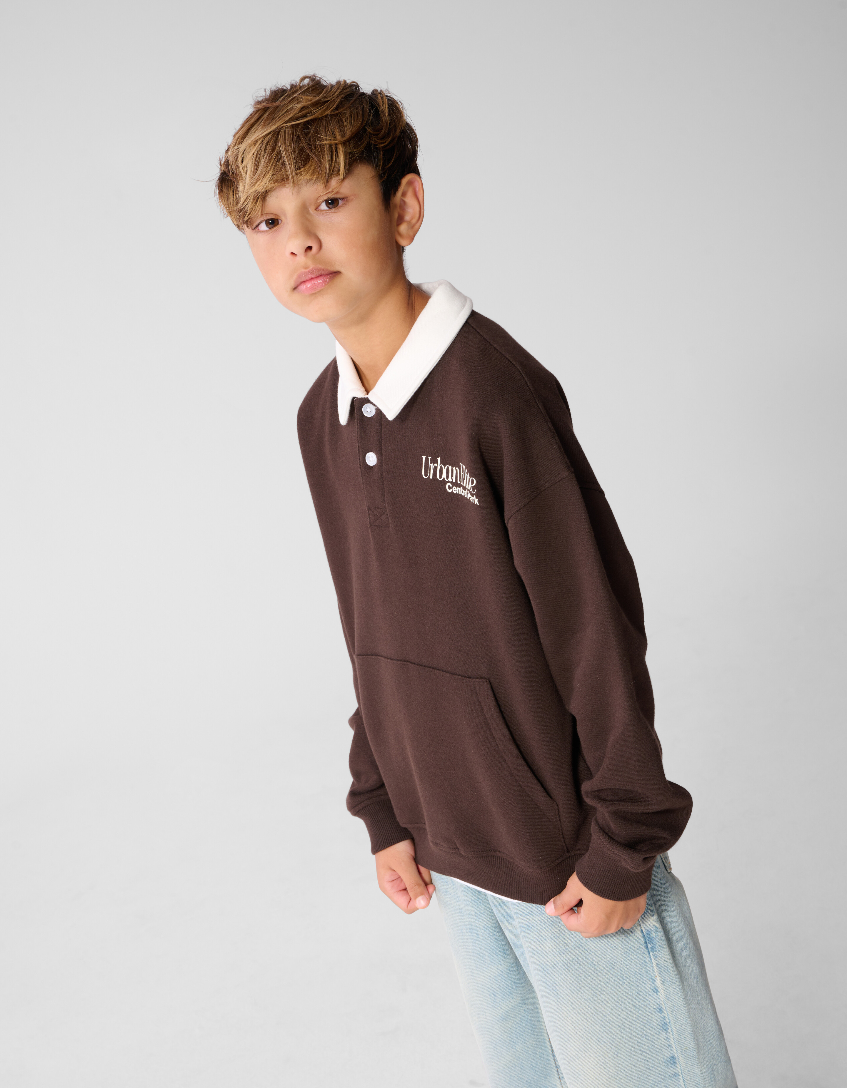 Pocket Polo Sweater Dunkelbraun SHOEBY BOYS