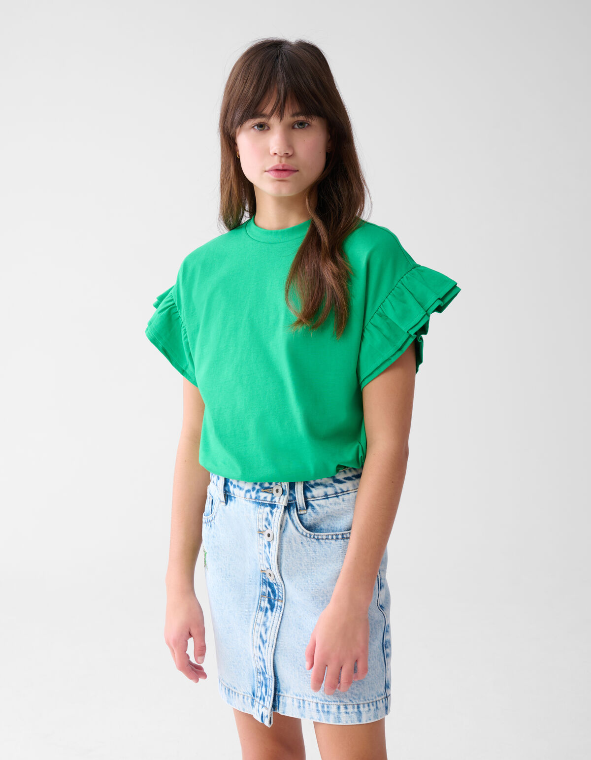 Rüschen-T-Shirt Grün SHOEBY GIRLS