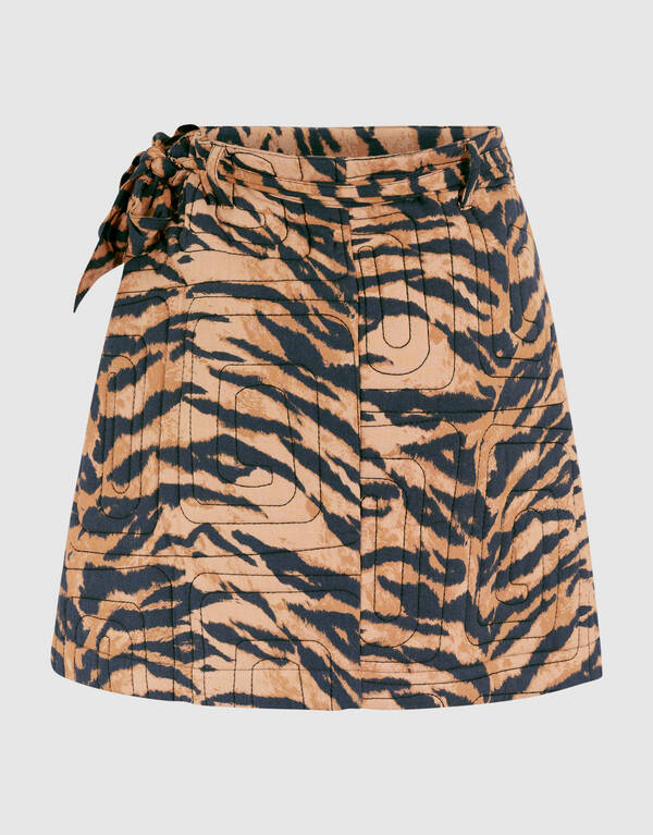 Gesteppter Tiger-Minirock Braun SHOEBY WOMEN