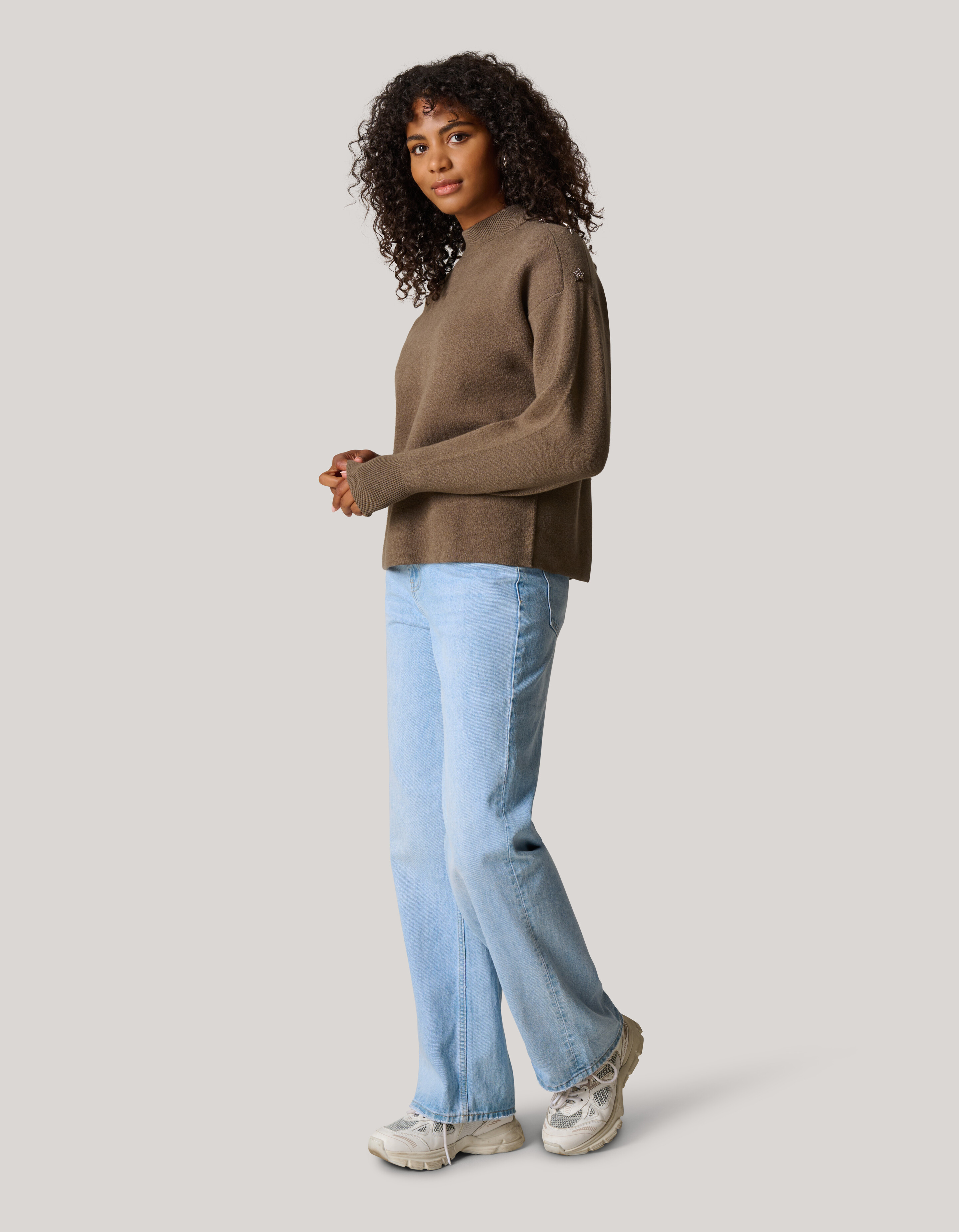 Knopfleiste Pullover Dunkelgrün SHOEBY WOMEN