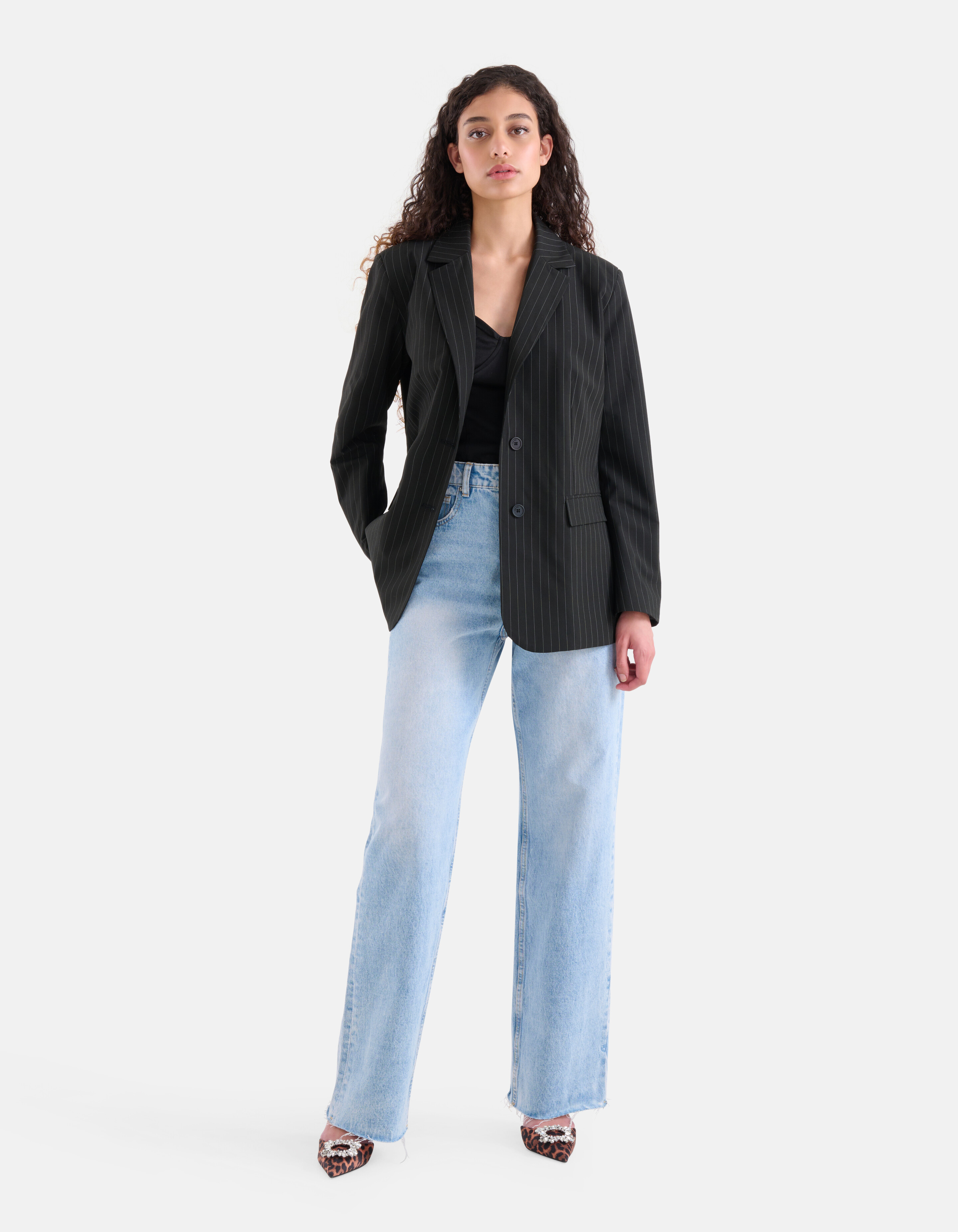 Blazer mit Nadelstreifen Schwarz SHOEBY WOMEN