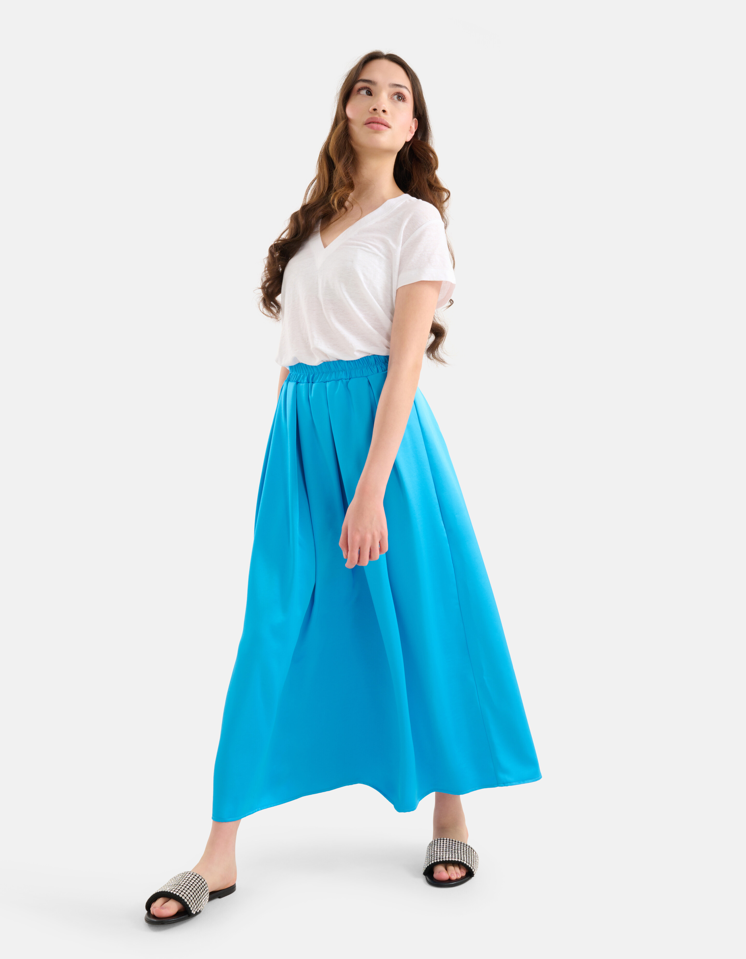 Satin Maxirock Blau SHOEBY WOMEN