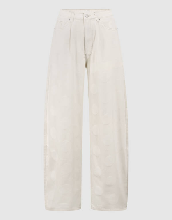 Polkadot Baggy Fit Jeans Gebrochen Wei&szlig; SHOEBY WOMEN