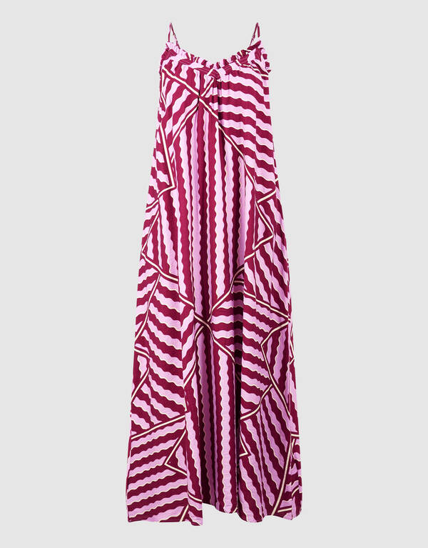 Maxikleid mit Wellenmuster in Rosa/Lila SHOEBY WOMEN